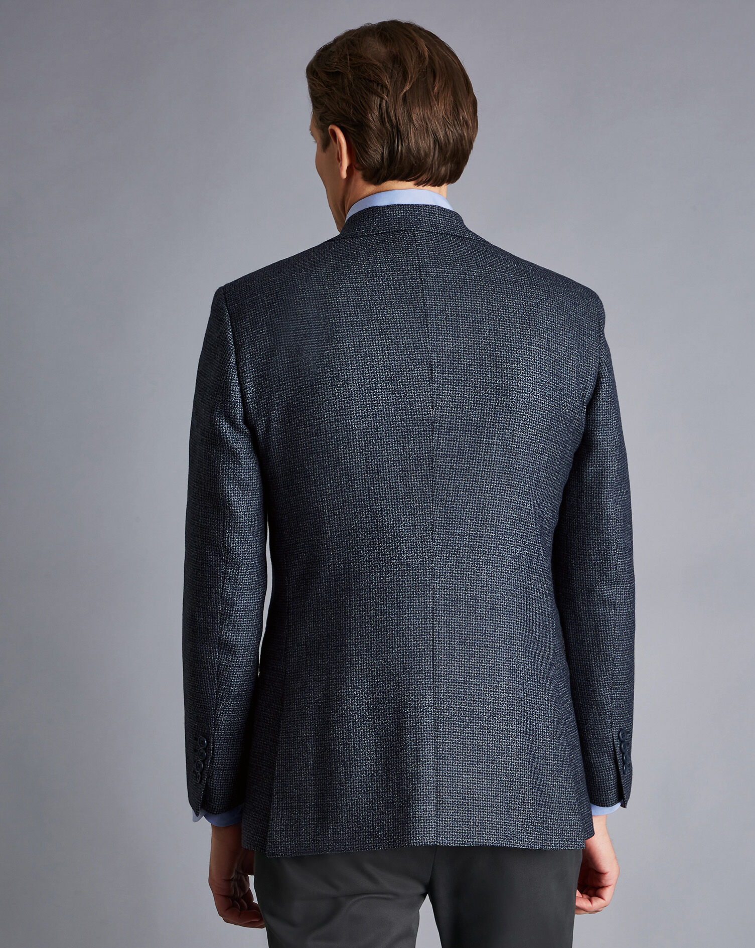 Charles Tyrwhitt Textured Wool Jacket - Denim Blue