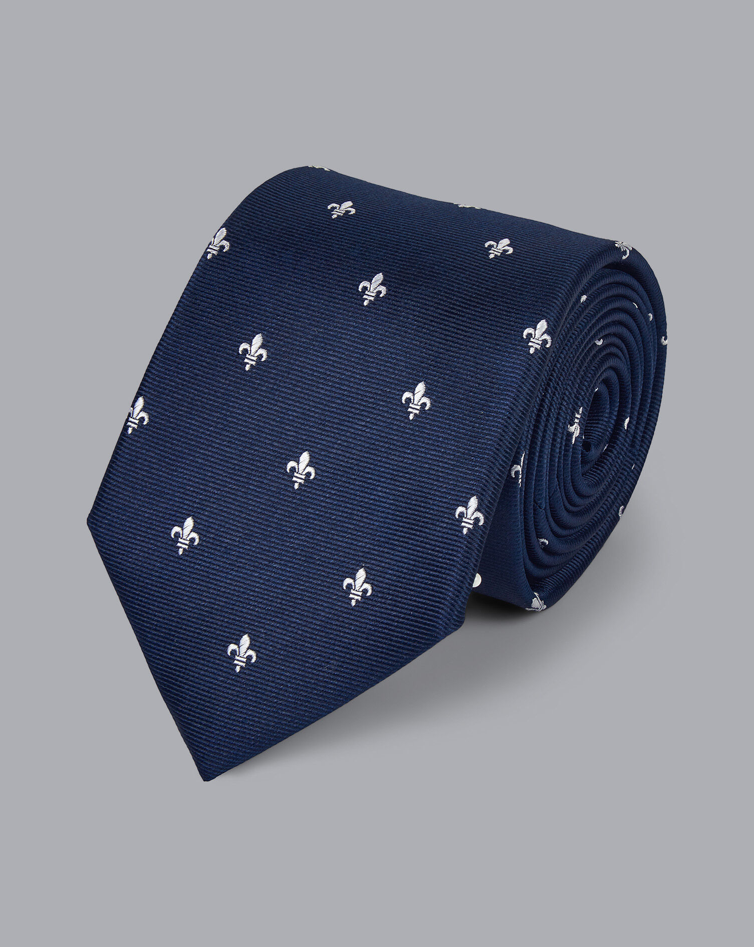 Charles Tyrwhitt Stain Resistant Silk Fleur-de-lys Tie - French Blue