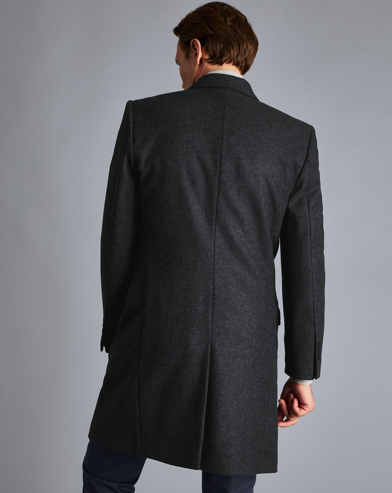 Charles Tyrwhitt Italian Wool Cashmere Overcoat - Charcoal