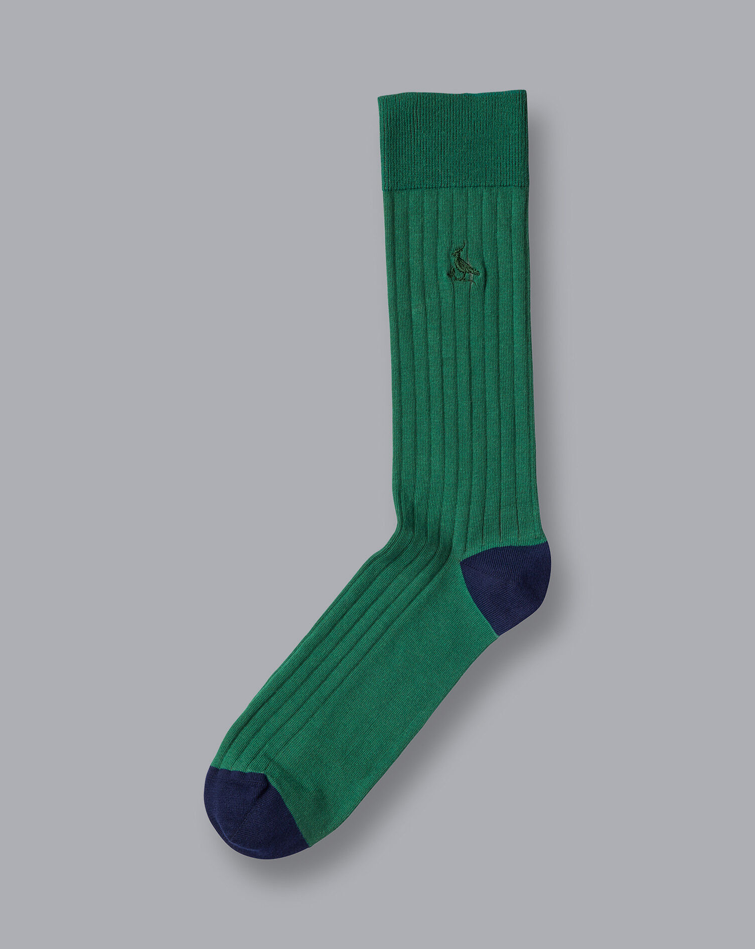 Charles Tyrwhitt Cotton Rib Socks - Dark Green