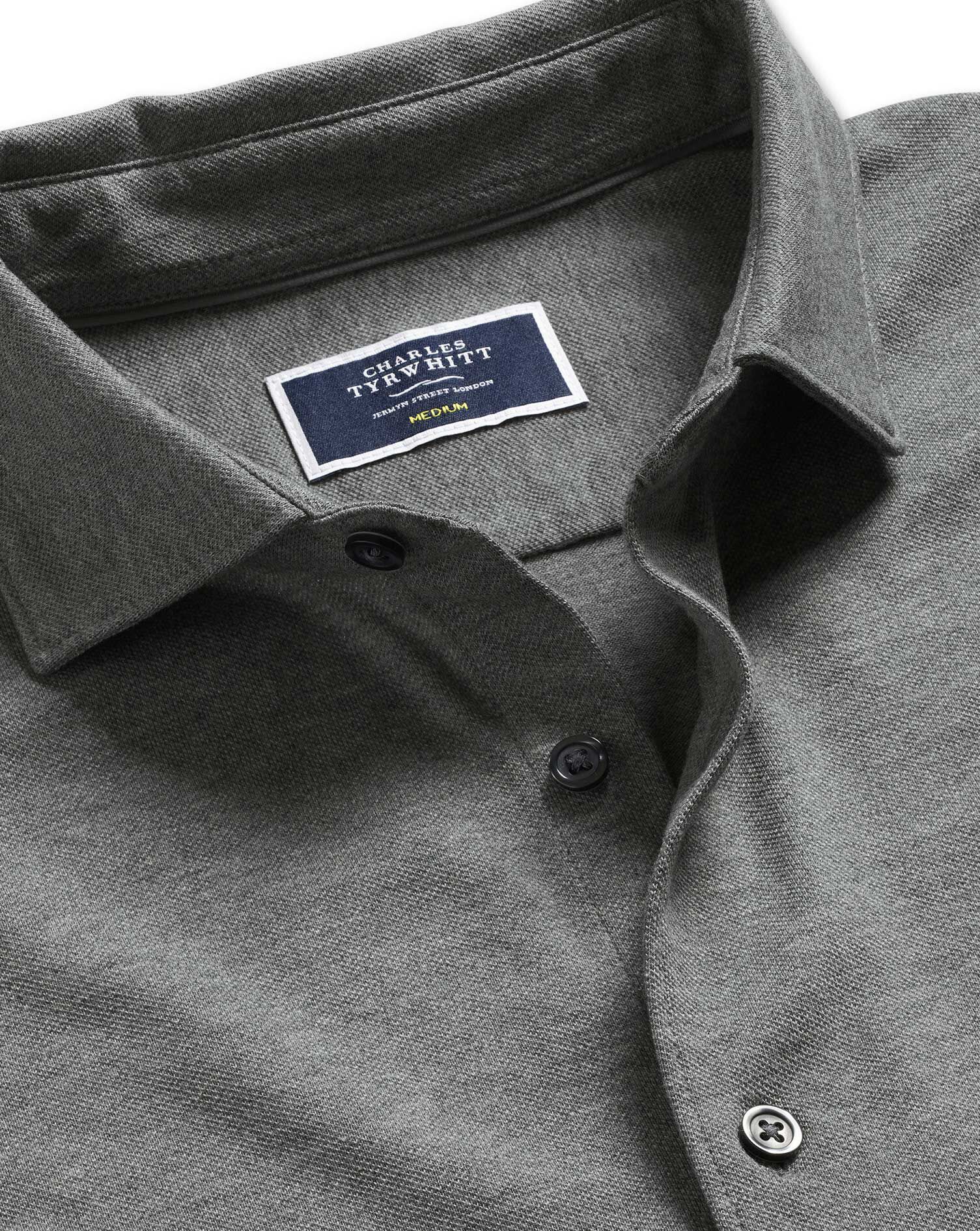 Charles Tyrwhitt Pique Jersey Shirt - Grey