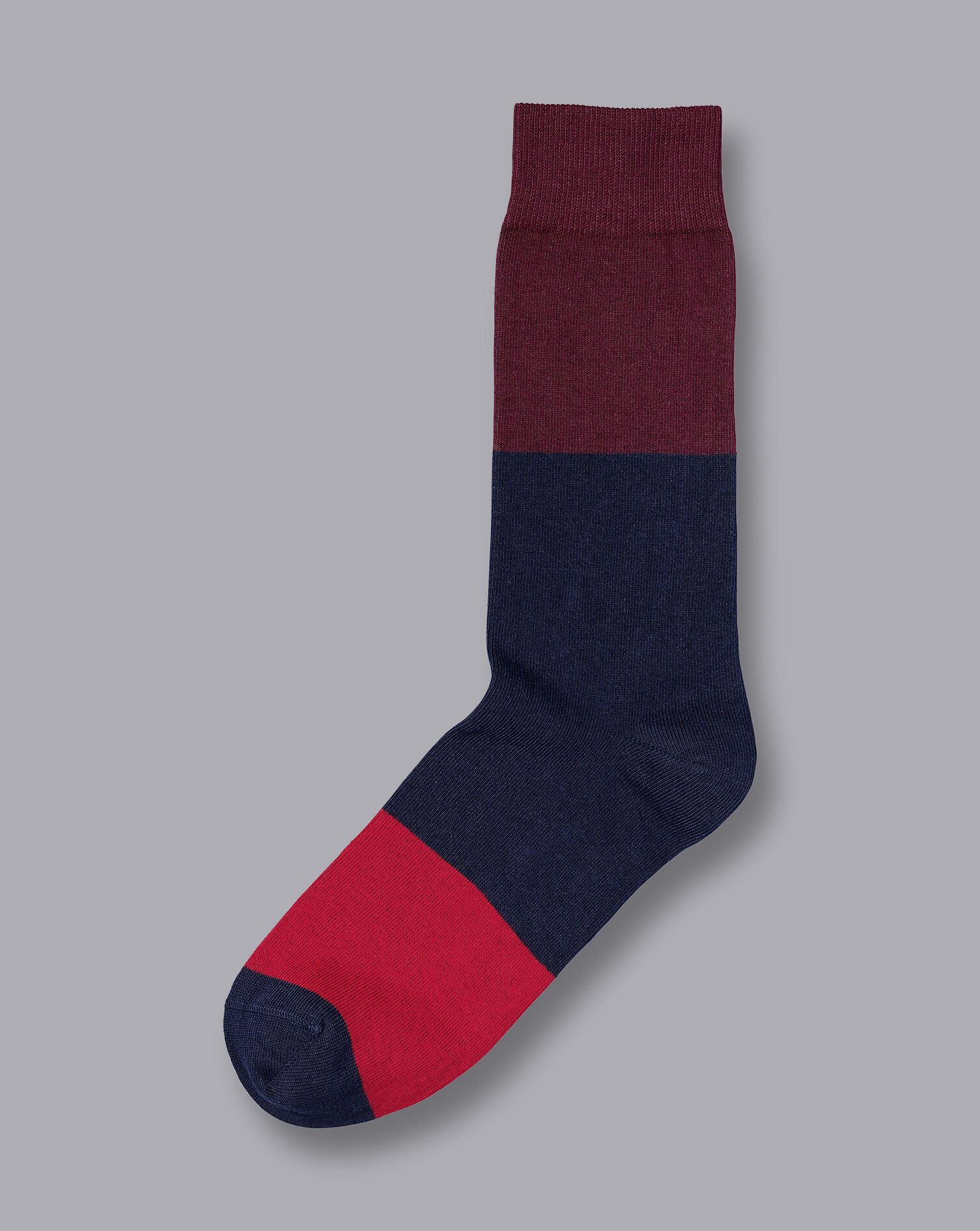 Charles Tyrwhitt Block Stripe Socks - Wine