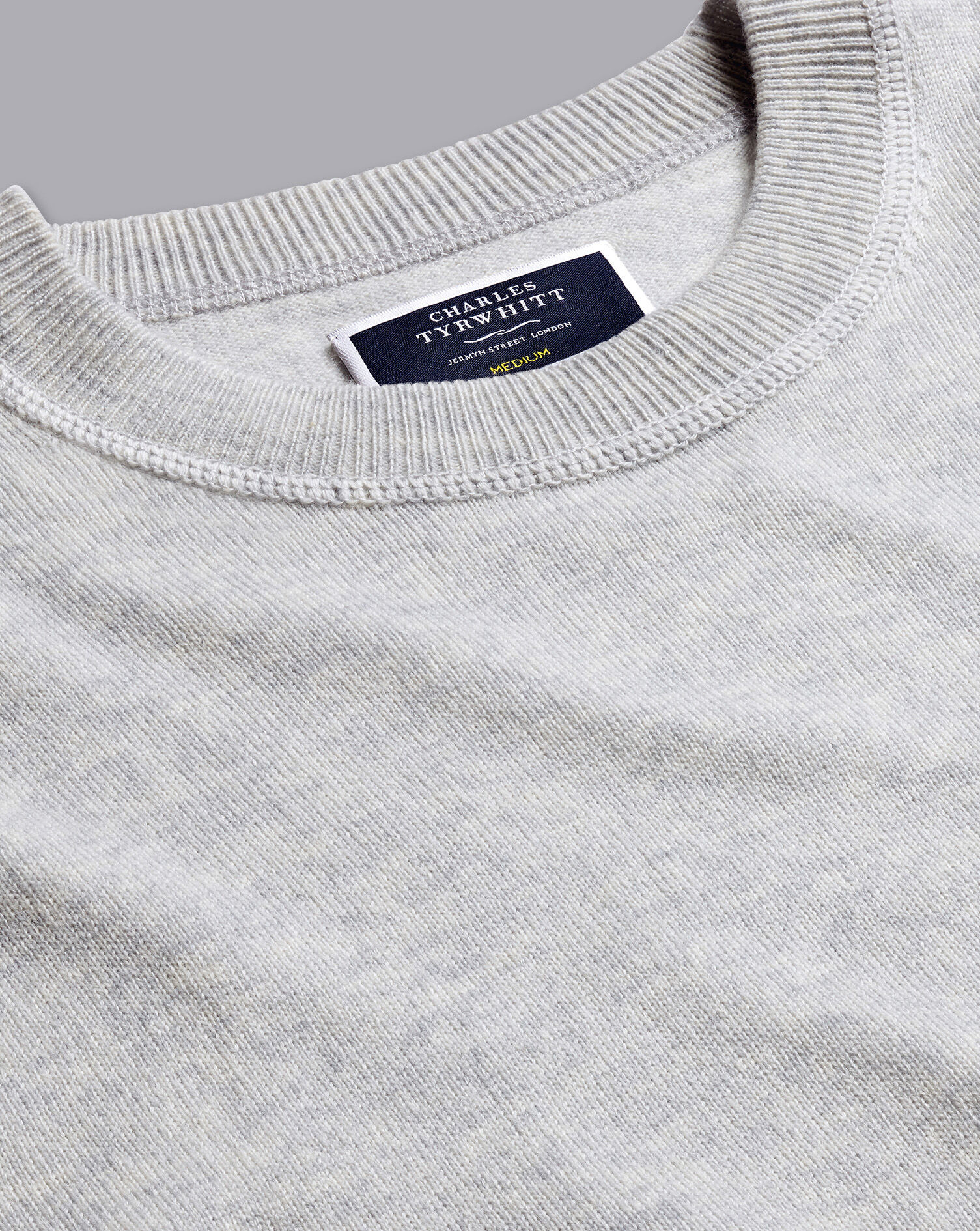 Charles Tyrwhitt Merino Cashmere Crew Neck Sweater - Silver