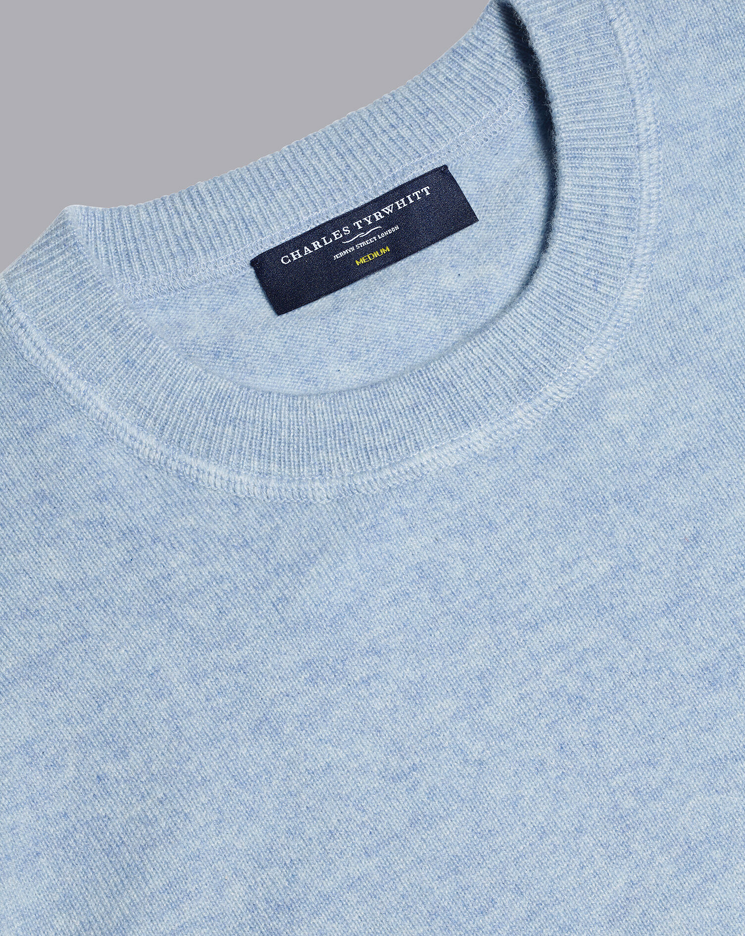 Charles Tyrwhitt Merino Cashmere Crew Neck Sweater - Sky