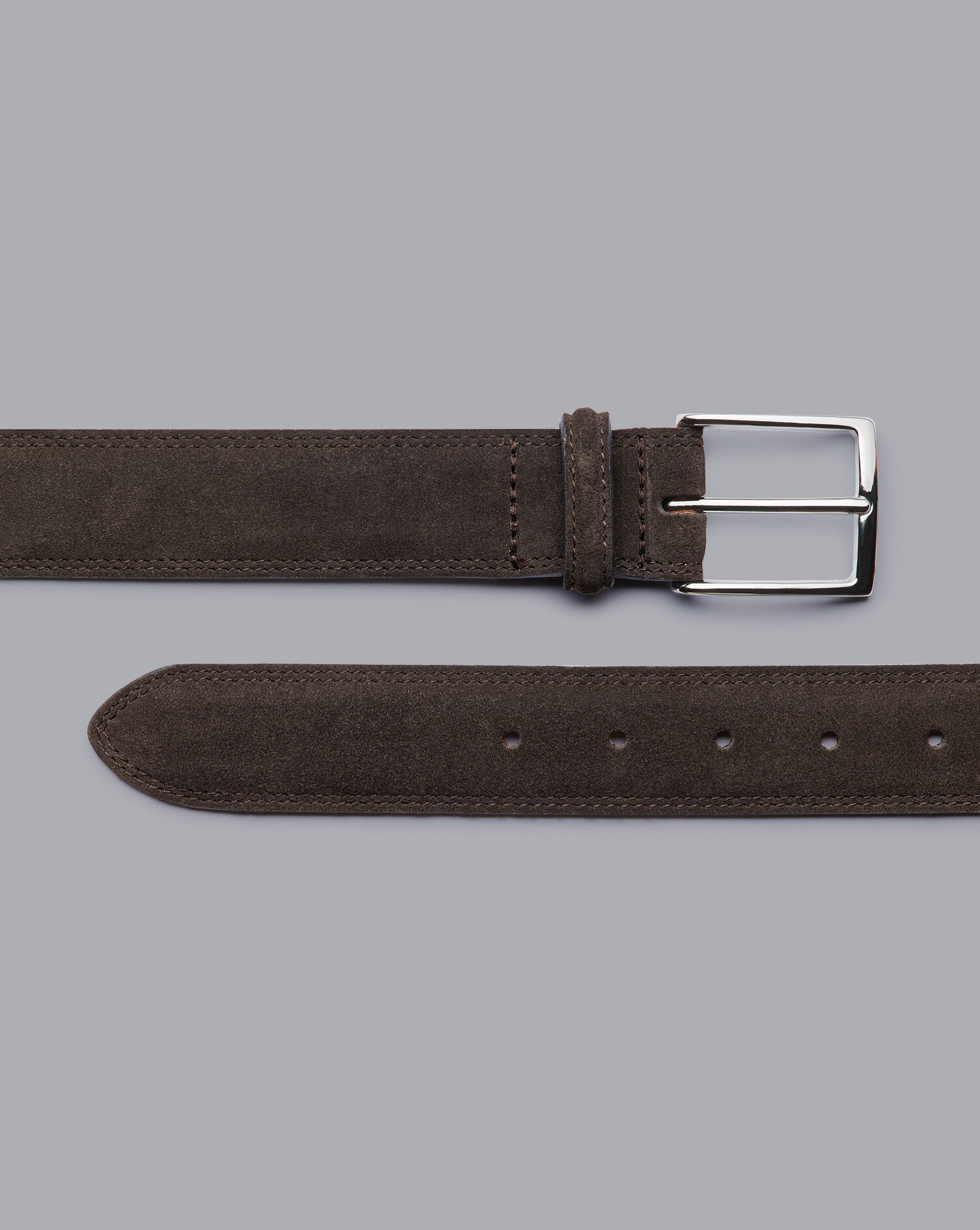 Charles Tyrwhitt Made in England Suede Belt - Chocolate