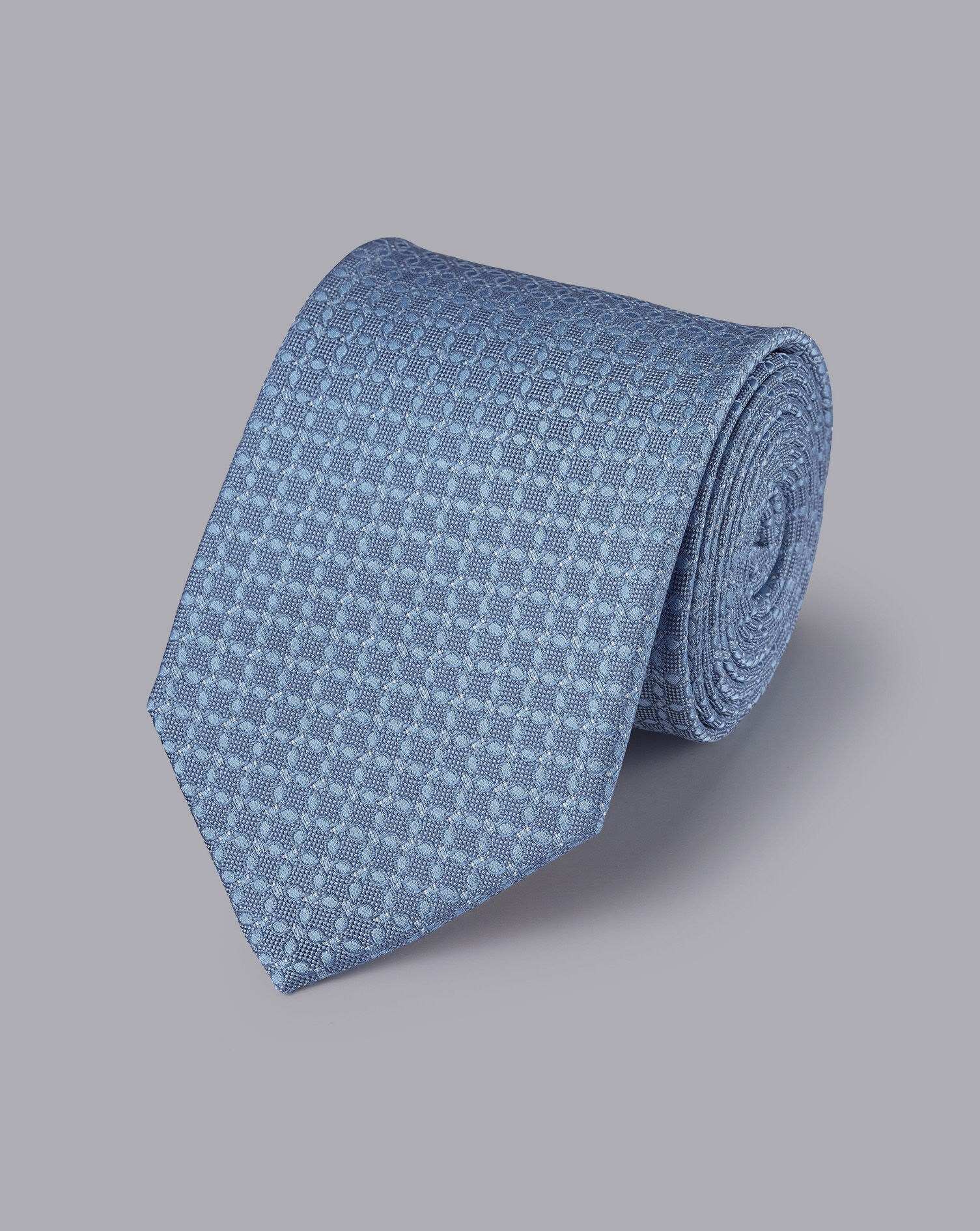 Charles Tyrwhitt Stain Resistant Floral Silk Tie - Sky Blue