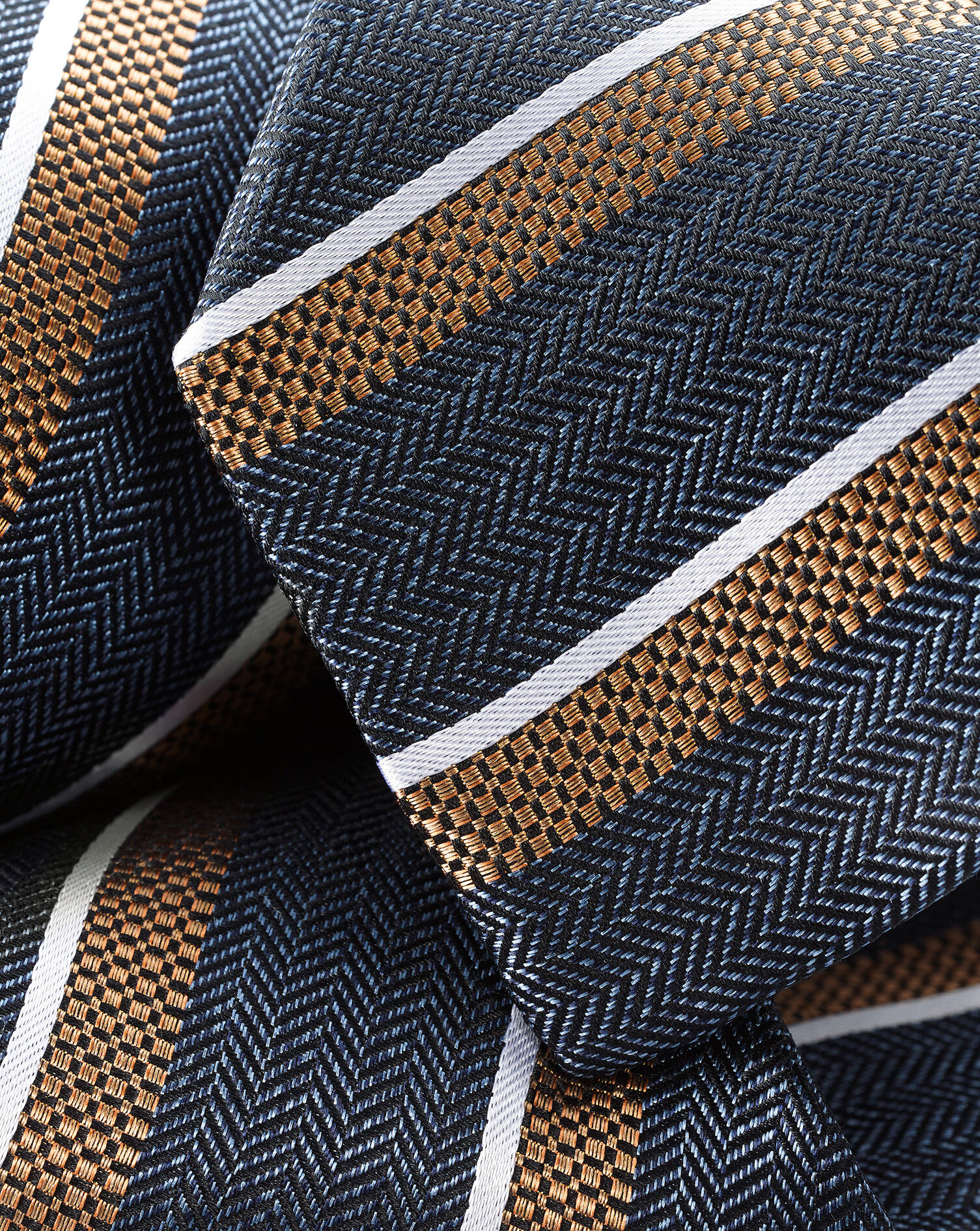 Charles Tyrwhitt Silk Stripe Tie - Denim Blue