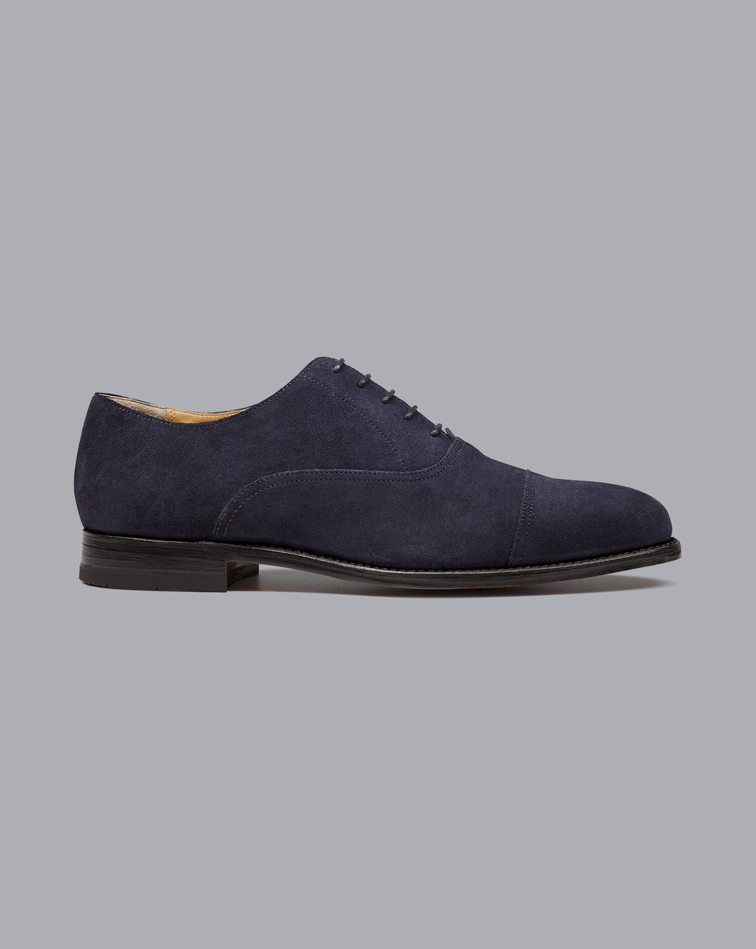 Charles Tyrwhitt Goodyear Welted Oxford Toe Cap Shoes - Steel Blue