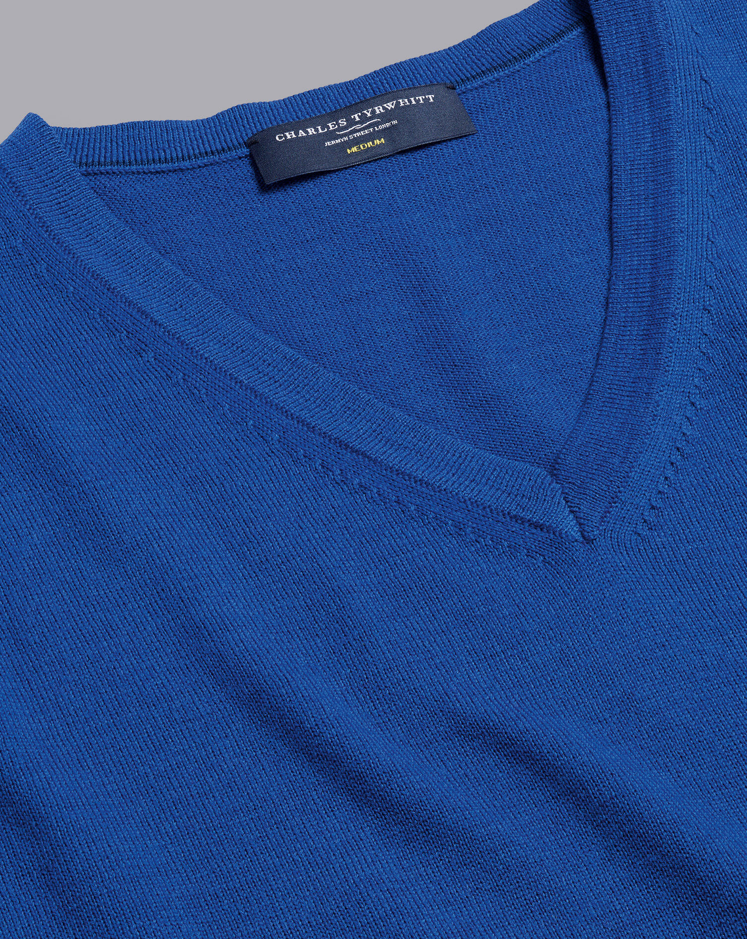 Charles Tyrwhitt Merino V-Neck Sweater - Ocean Blue