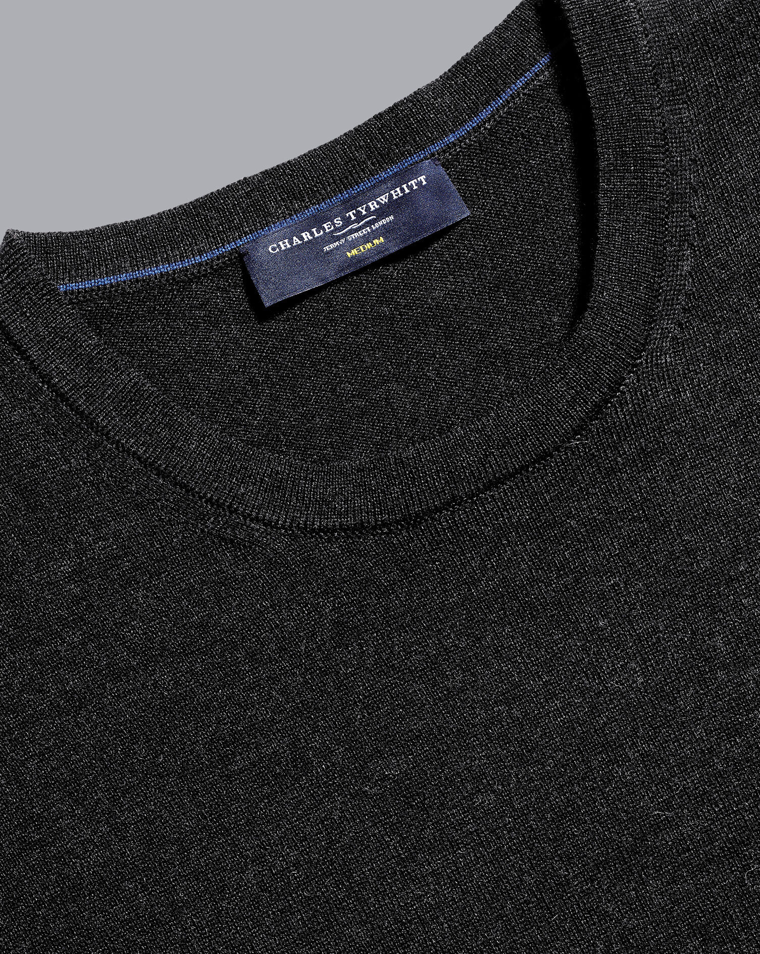 Charles Tyrwhitt Merino Crew Neck Sweater - Charcoal Grey