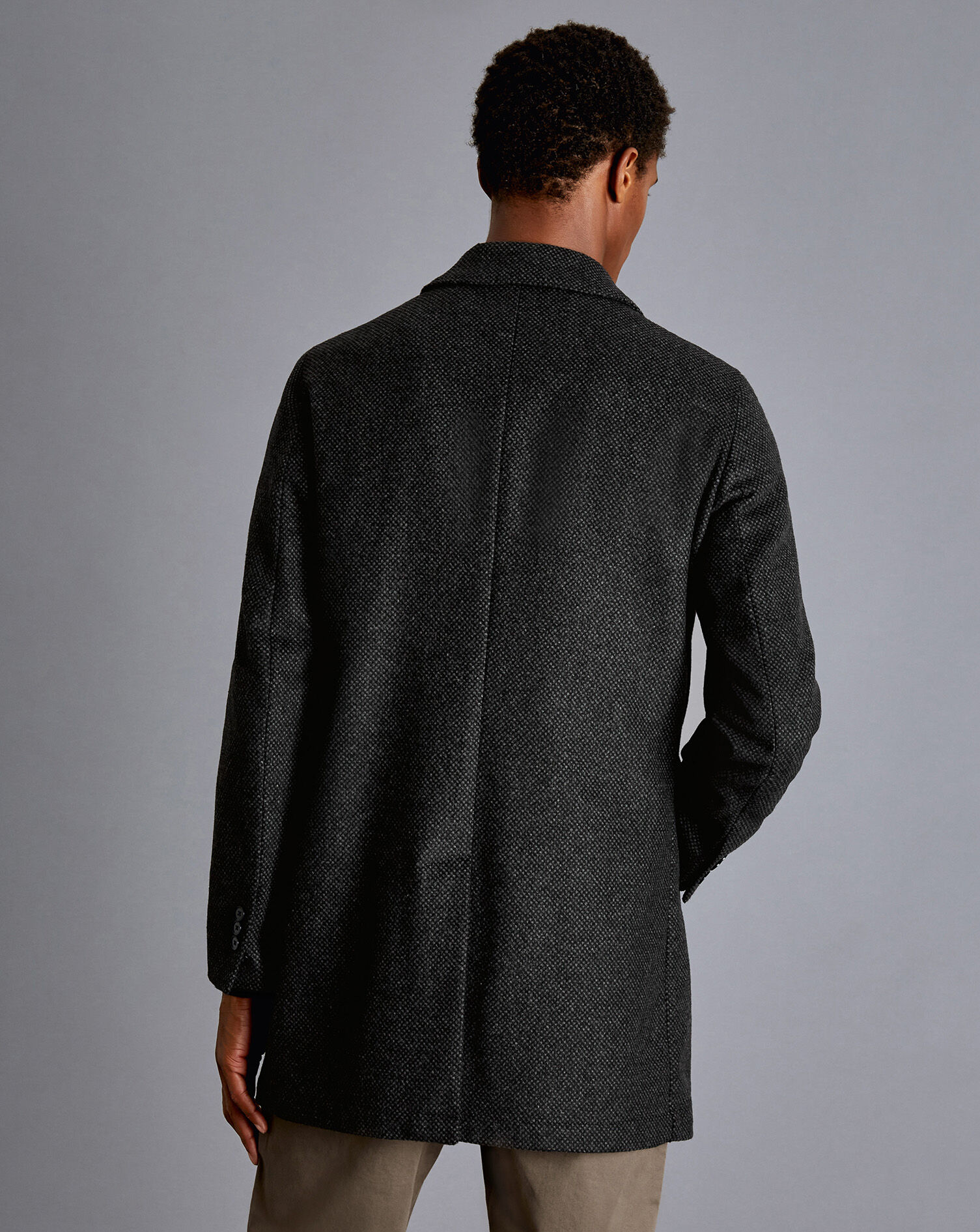 Charles Tyrwhitt Birdseye Car Coat - Charcoal