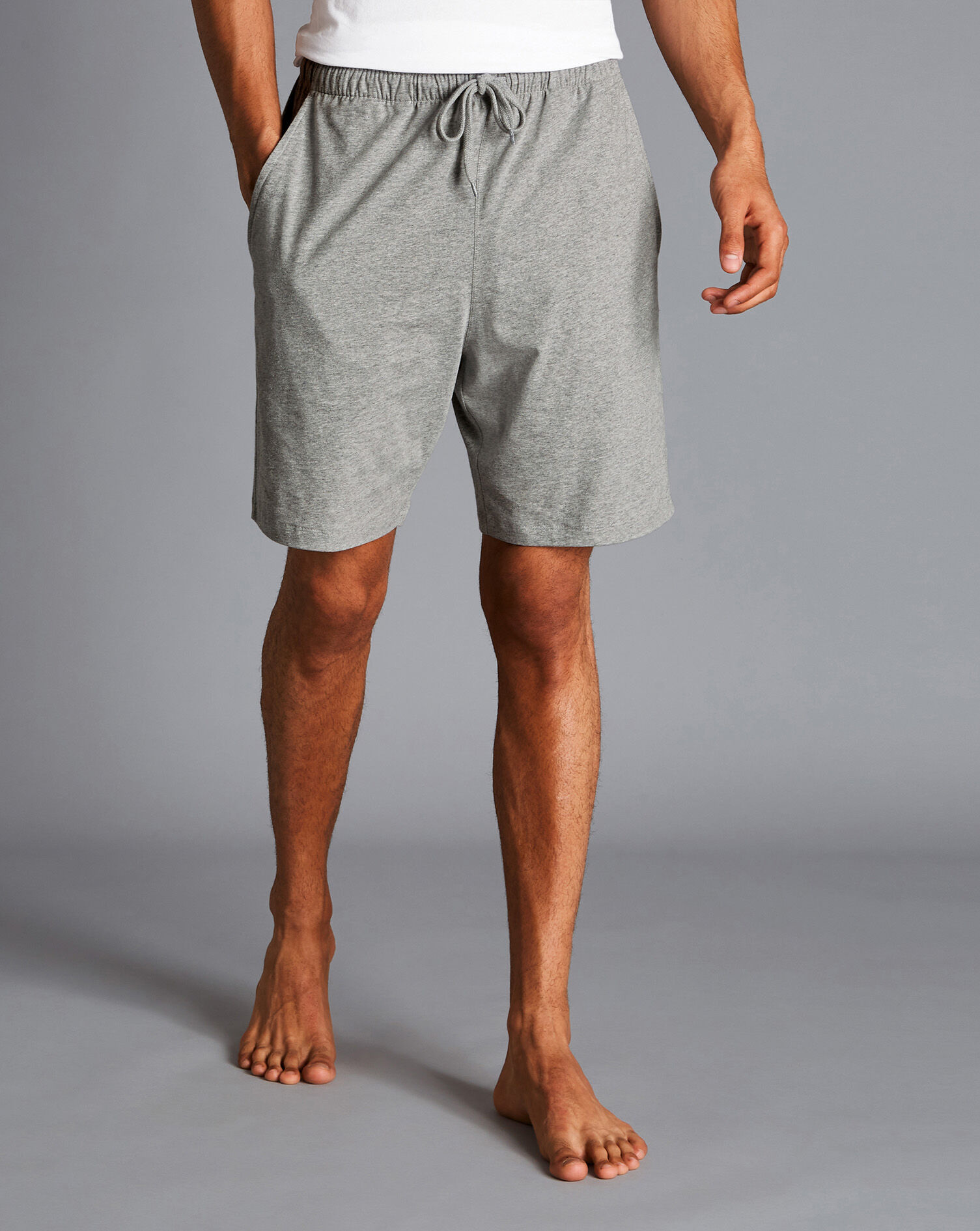 Charles Tyrwhitt Cotton Jersey Shorts - Silver Grey