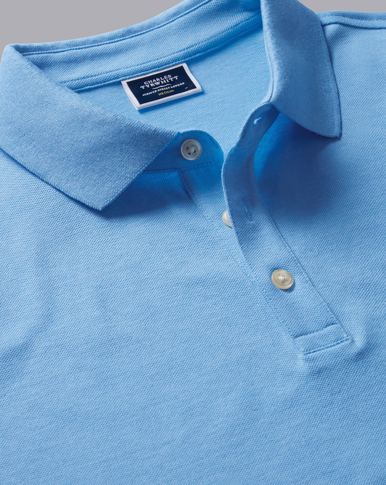Charles Tyrwhitt Tyrwhitt Pique Polo - Light Blue Marl