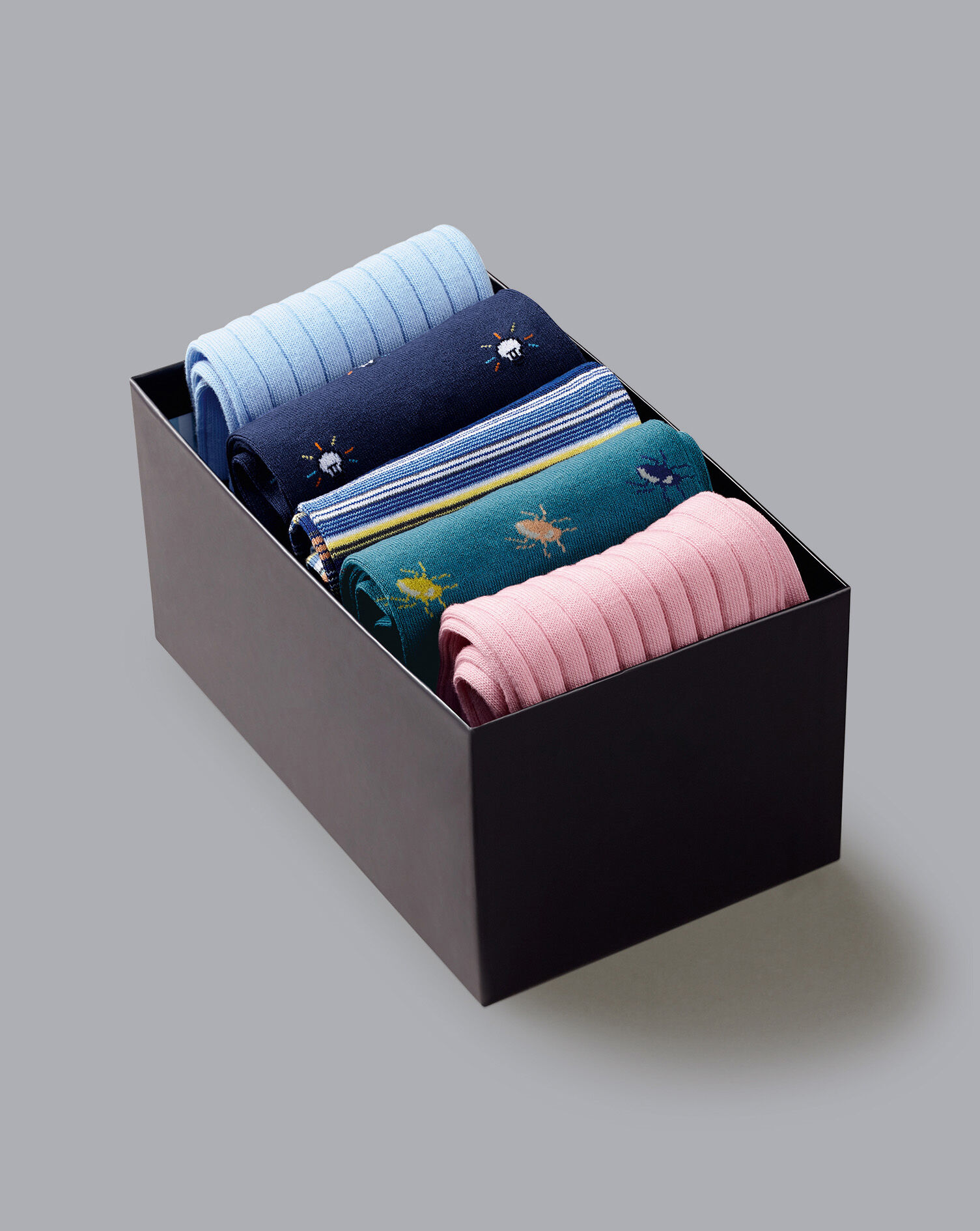 Charles Tyrwhitt Jacquard & Cotton Rib Sock Gift Box - Multi