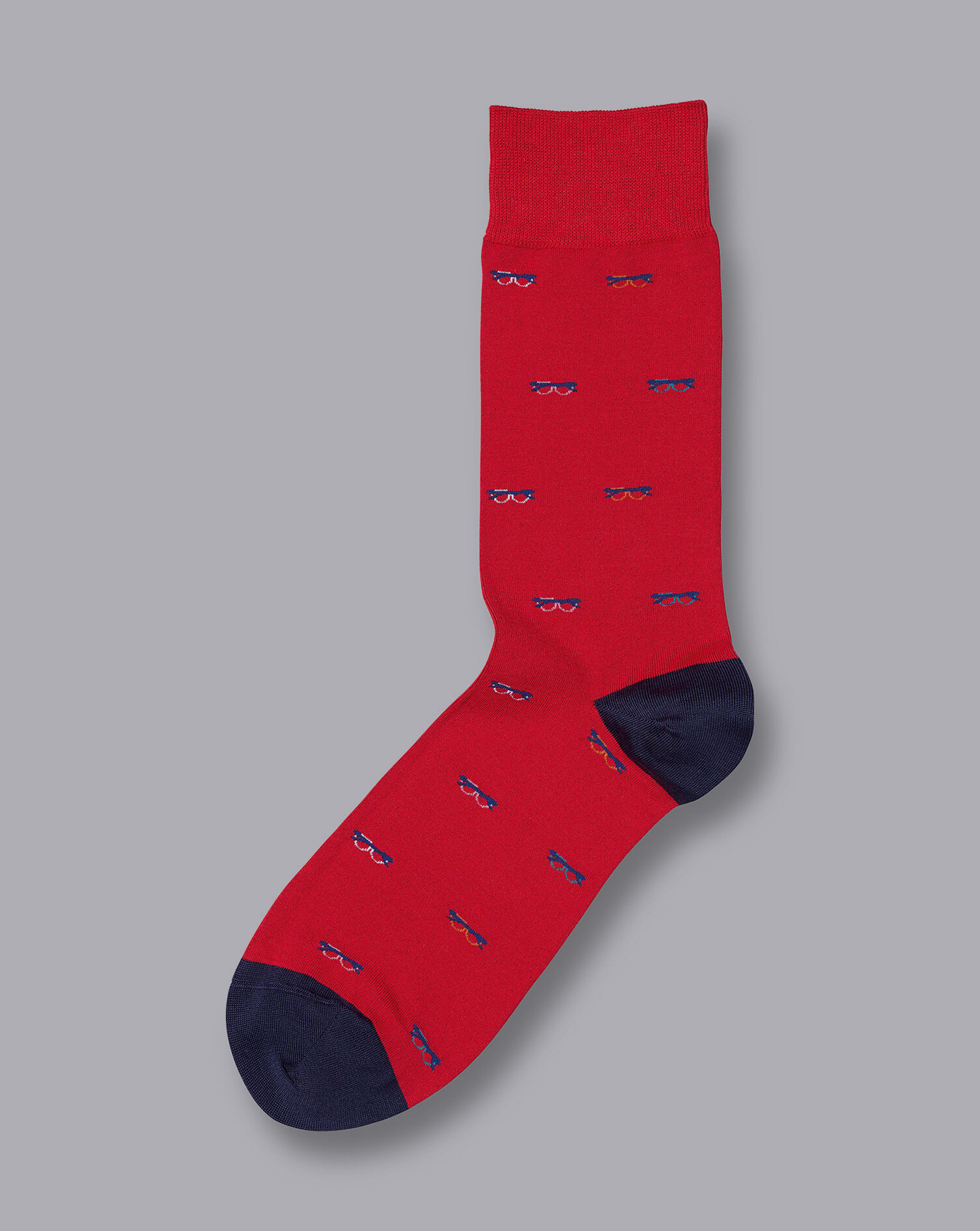 Charles Tyrwhitt Glasses Motif Socks - Red