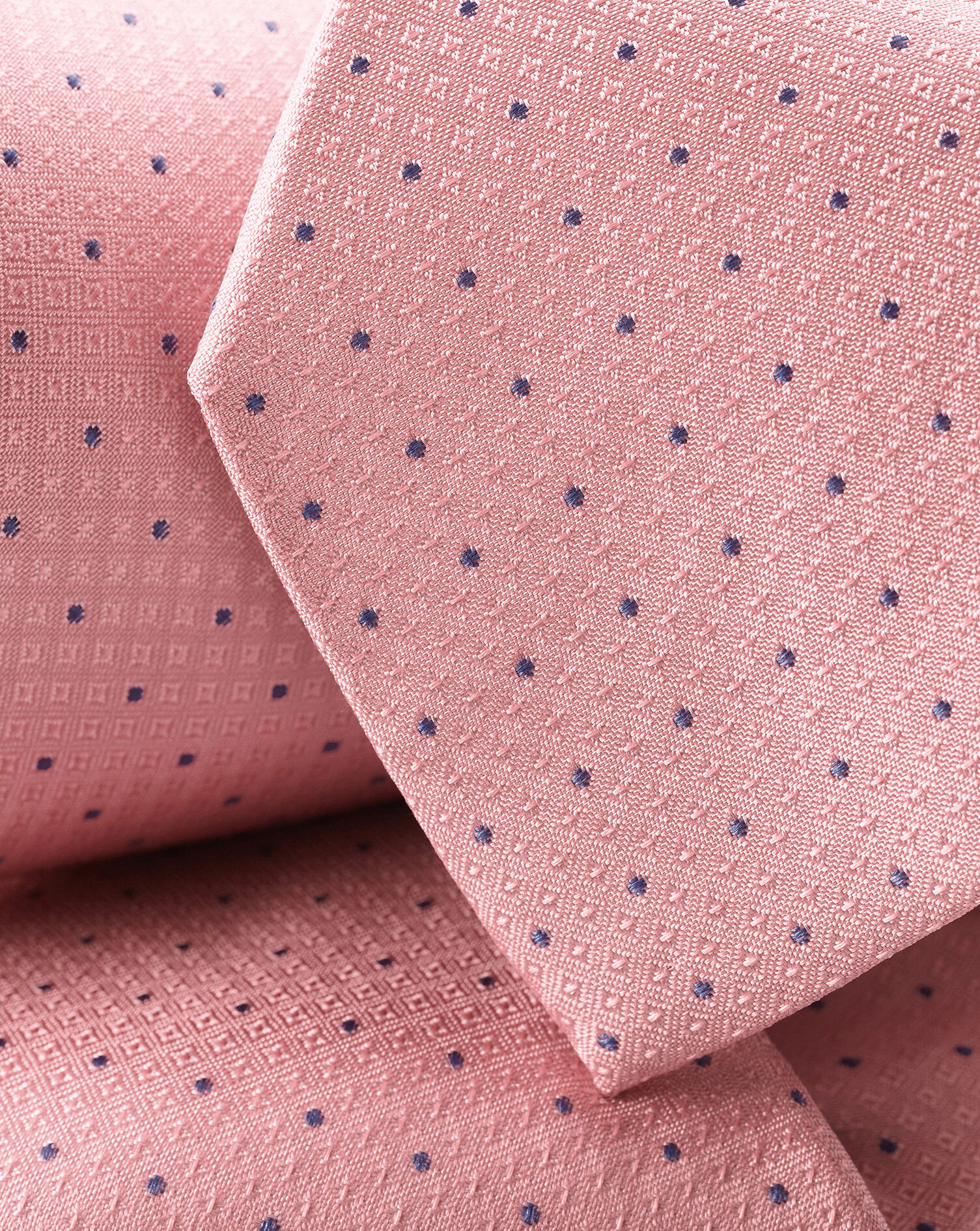 Charles Tyrwhitt Stain Resistant Polka Dot Silk Tie - Light Coral Pink