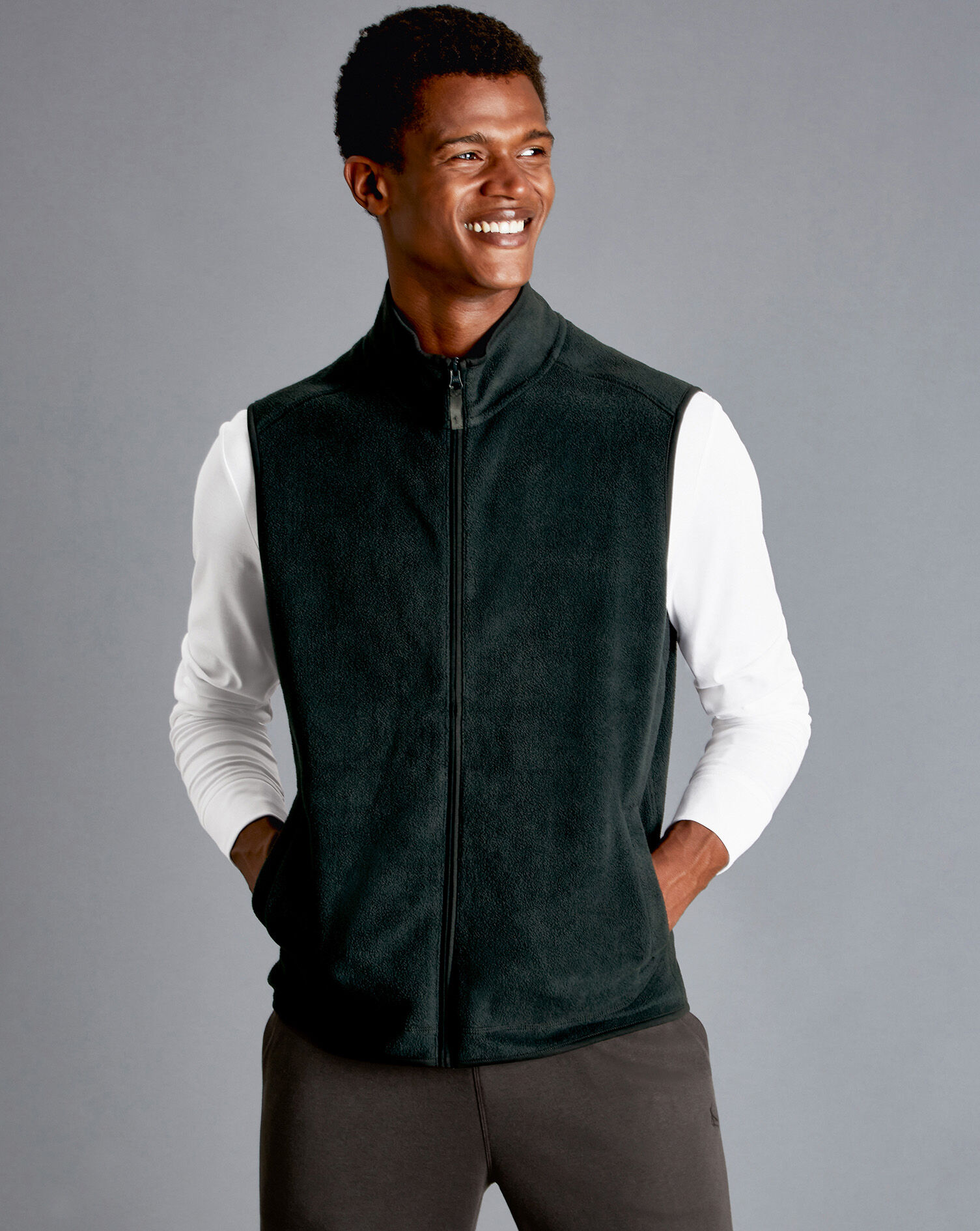 Charles Tyrwhitt Fleece Vest - Forest Green