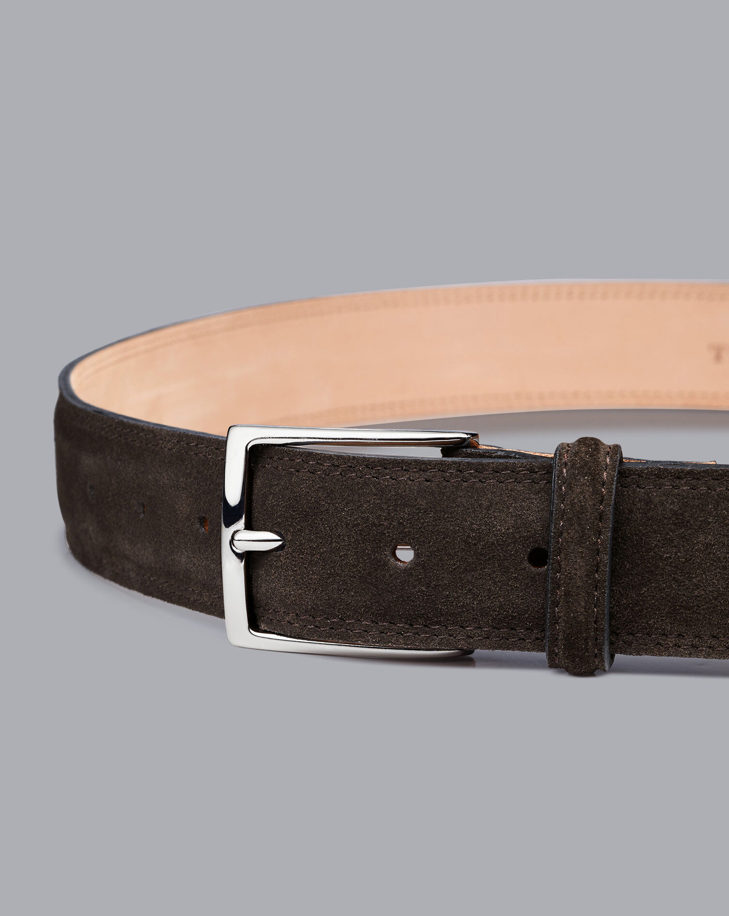 Charles Tyrwhitt Made in England Suede Belt - Chocolate