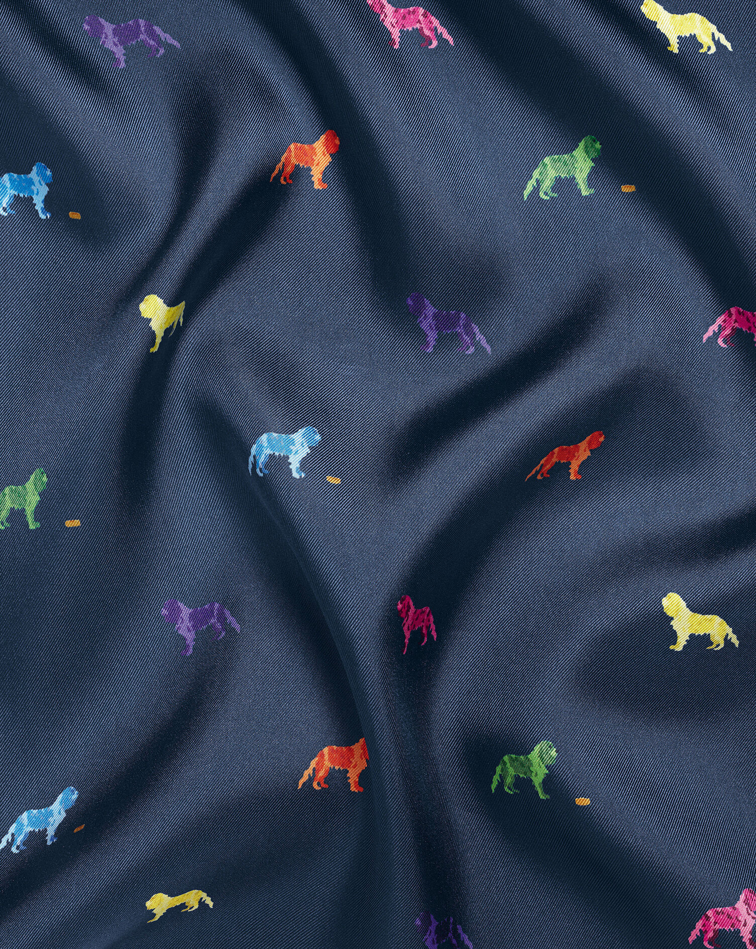 Charles Tyrwhitt Dog Print Pocket Square - Petrol Blue