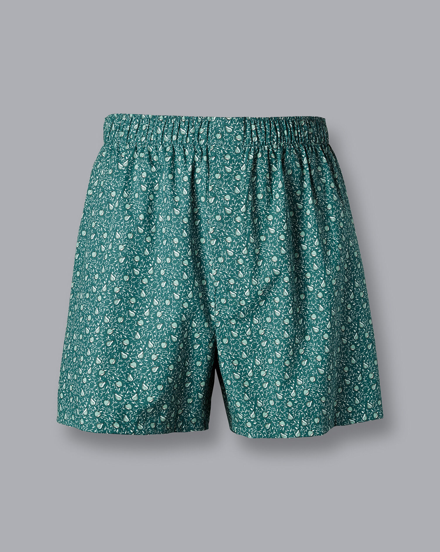 Charles Tyrwhitt Apples and Pears Motif Woven Boxers - Pale Teal Green