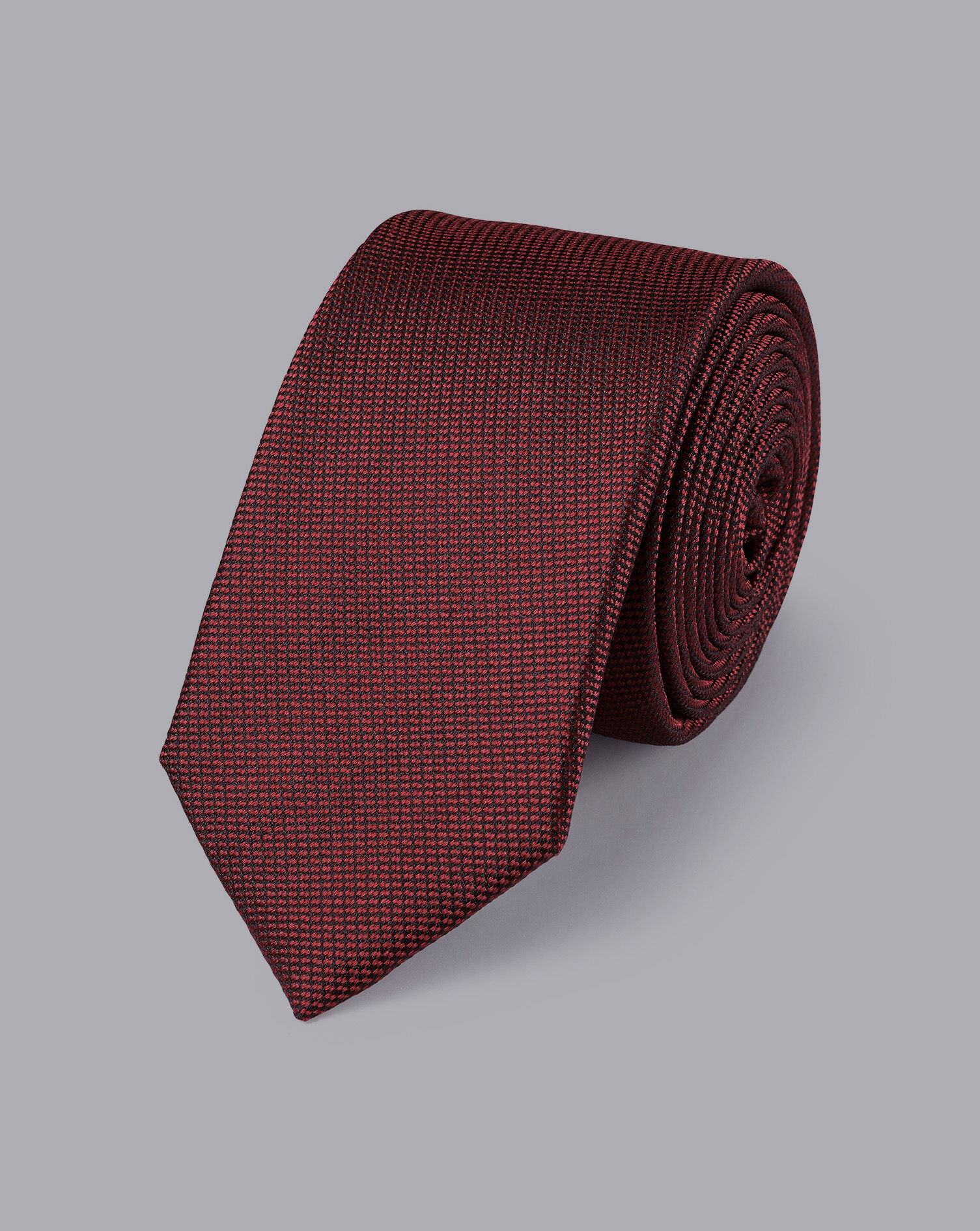 Charles Tyrwhitt Stain Resistant Slim Silk Tie - Red
