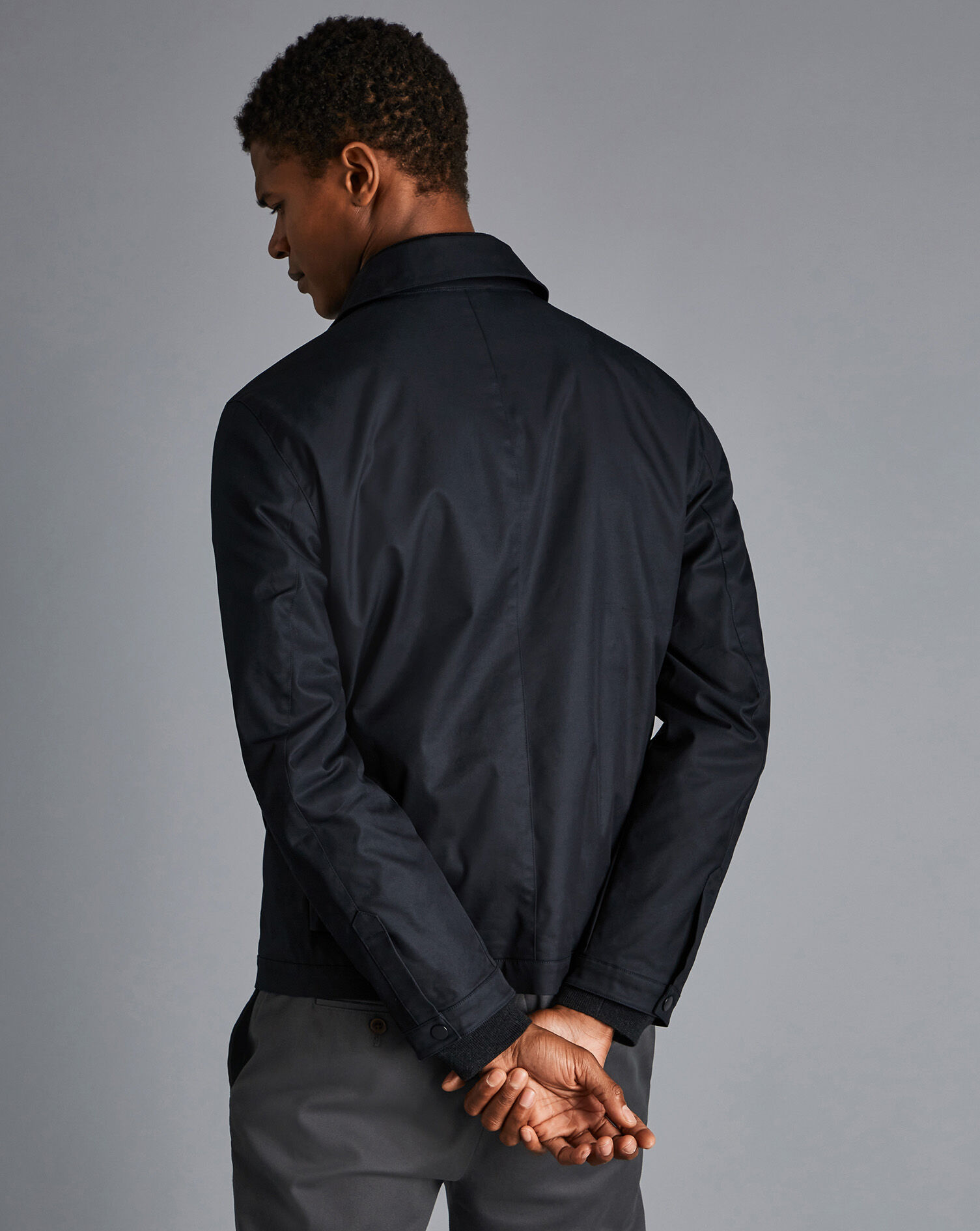 Charles Tyrwhitt Fall Collar Harrington Jacket - Navy