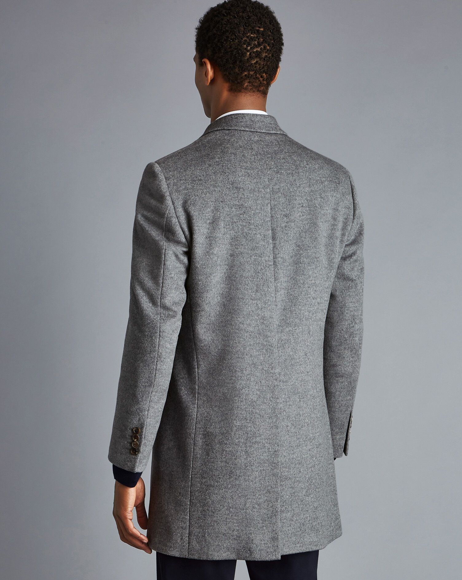 Charles Tyrwhitt Wool Overcoat - Light Grey