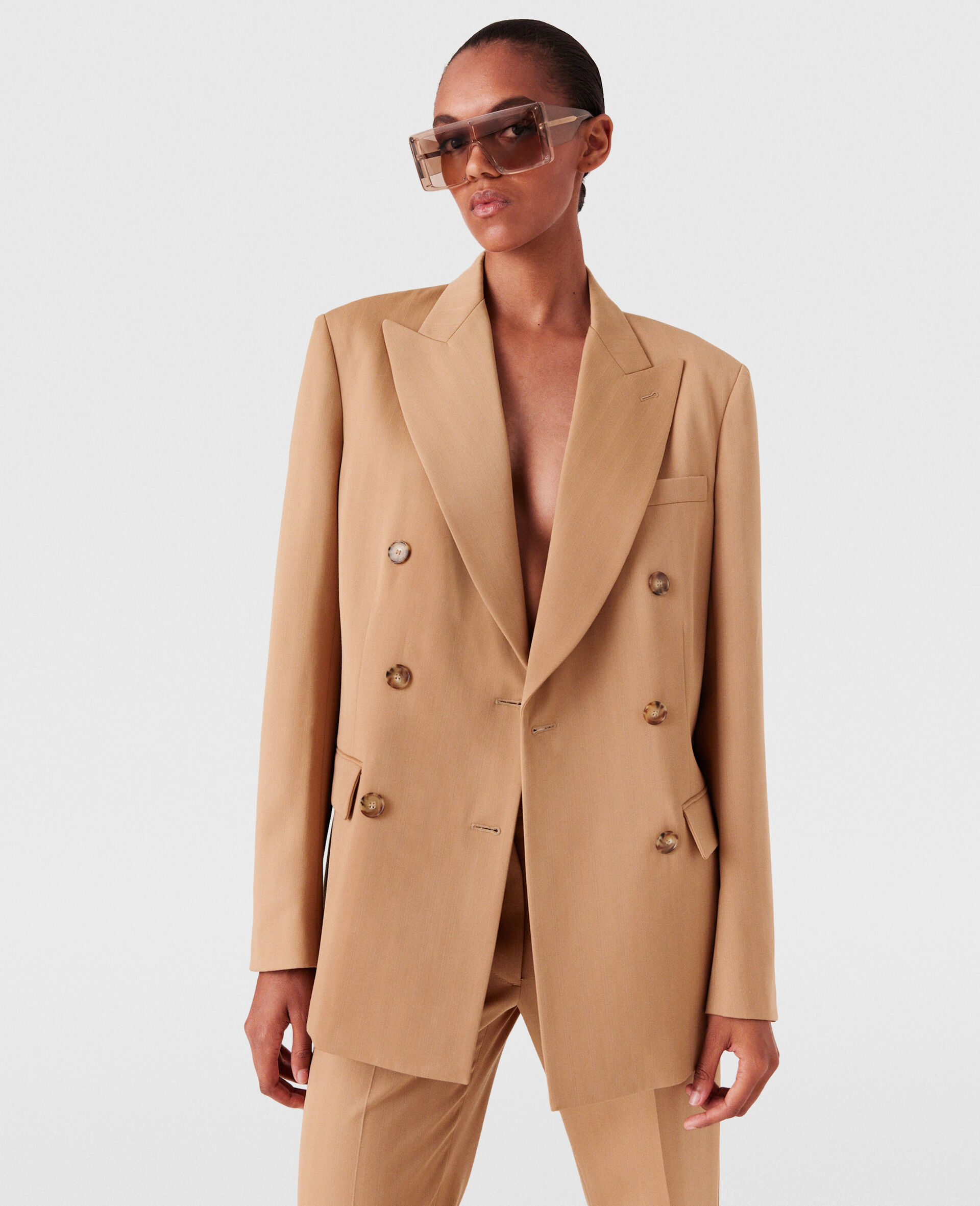 Striped Double-Breasted Blazer