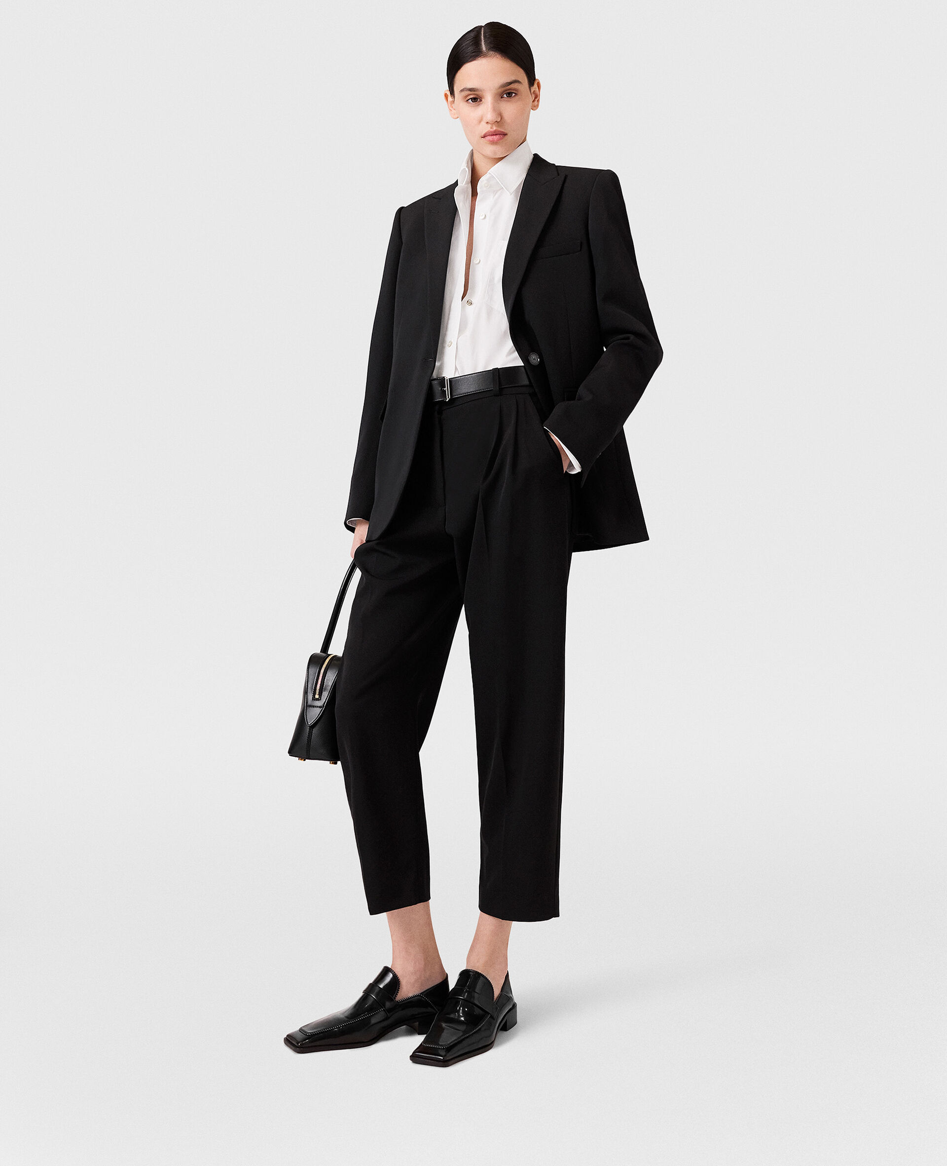 Pleated High-Rise Wool Pants