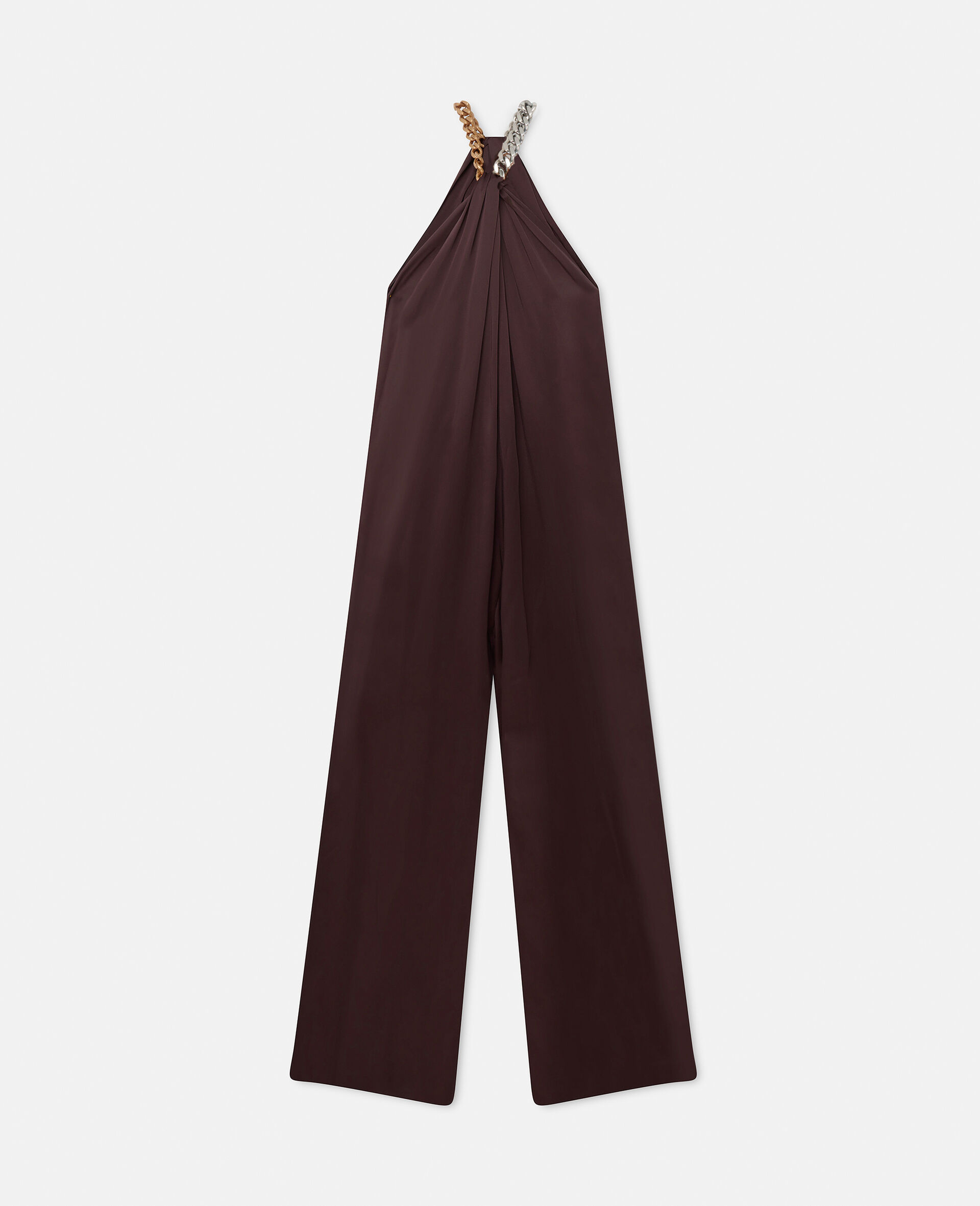 Chain Halterneck Satin Jumpsuit