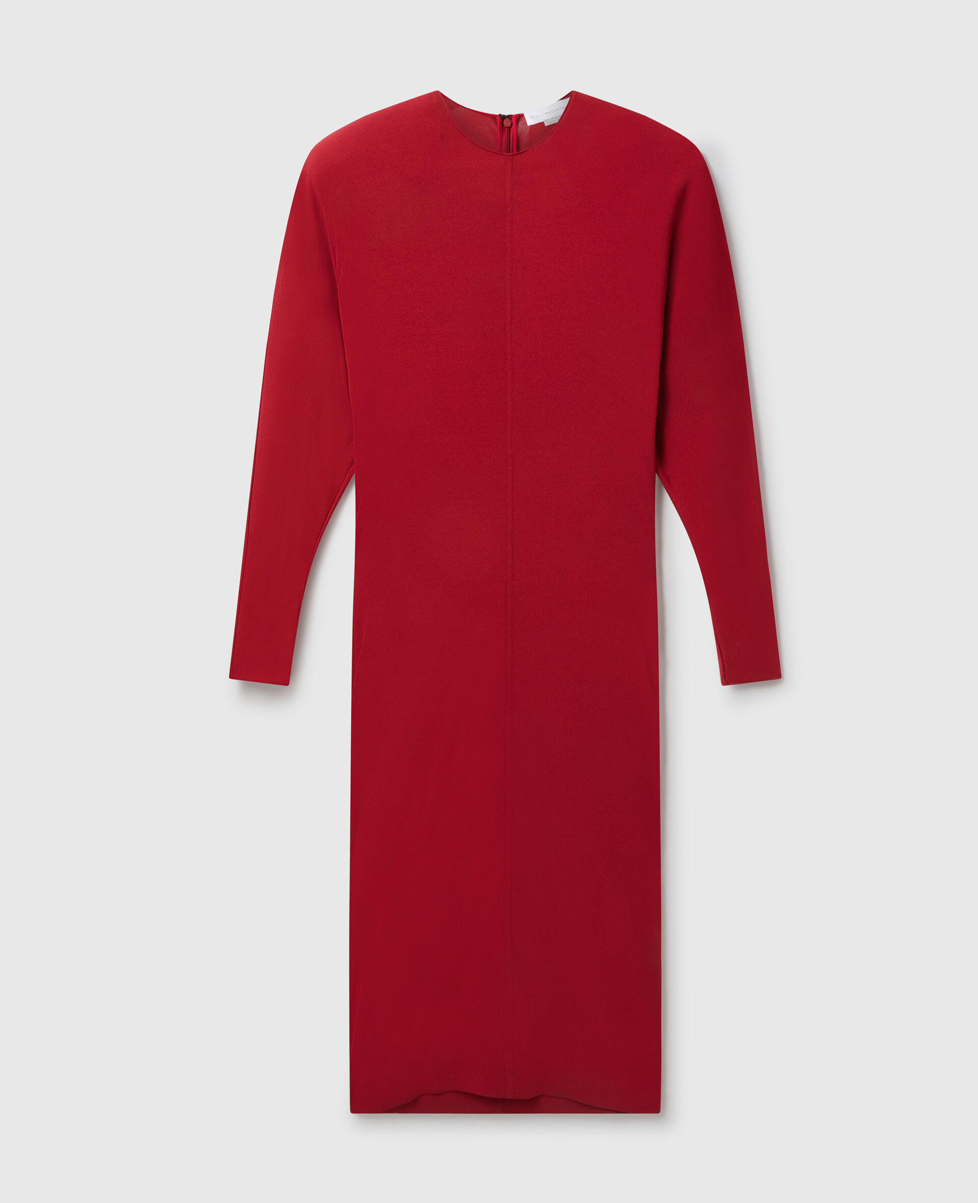 Shoulder Pad Long-Sleeved Midi Dress