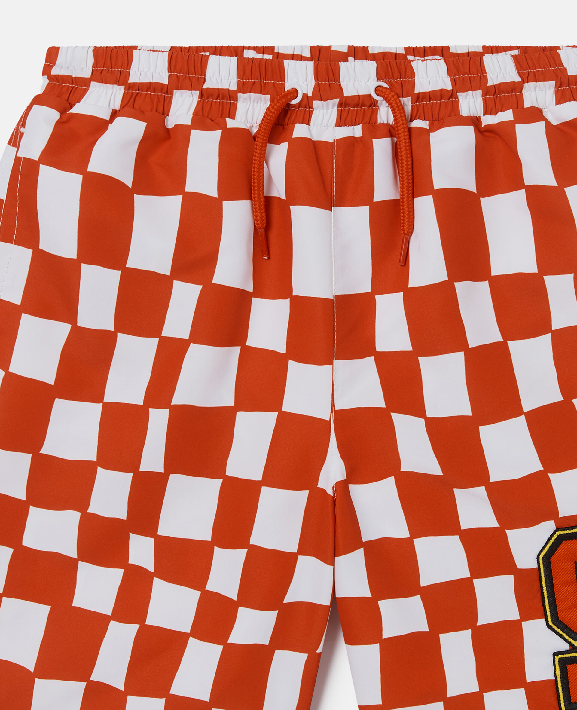 Brand Initial Check Swim Shorts
