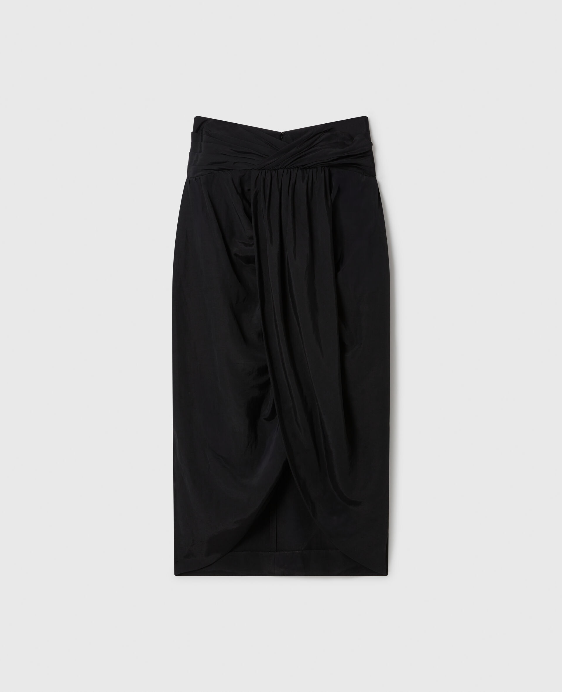 Ruched Wrapped Midi Skirt