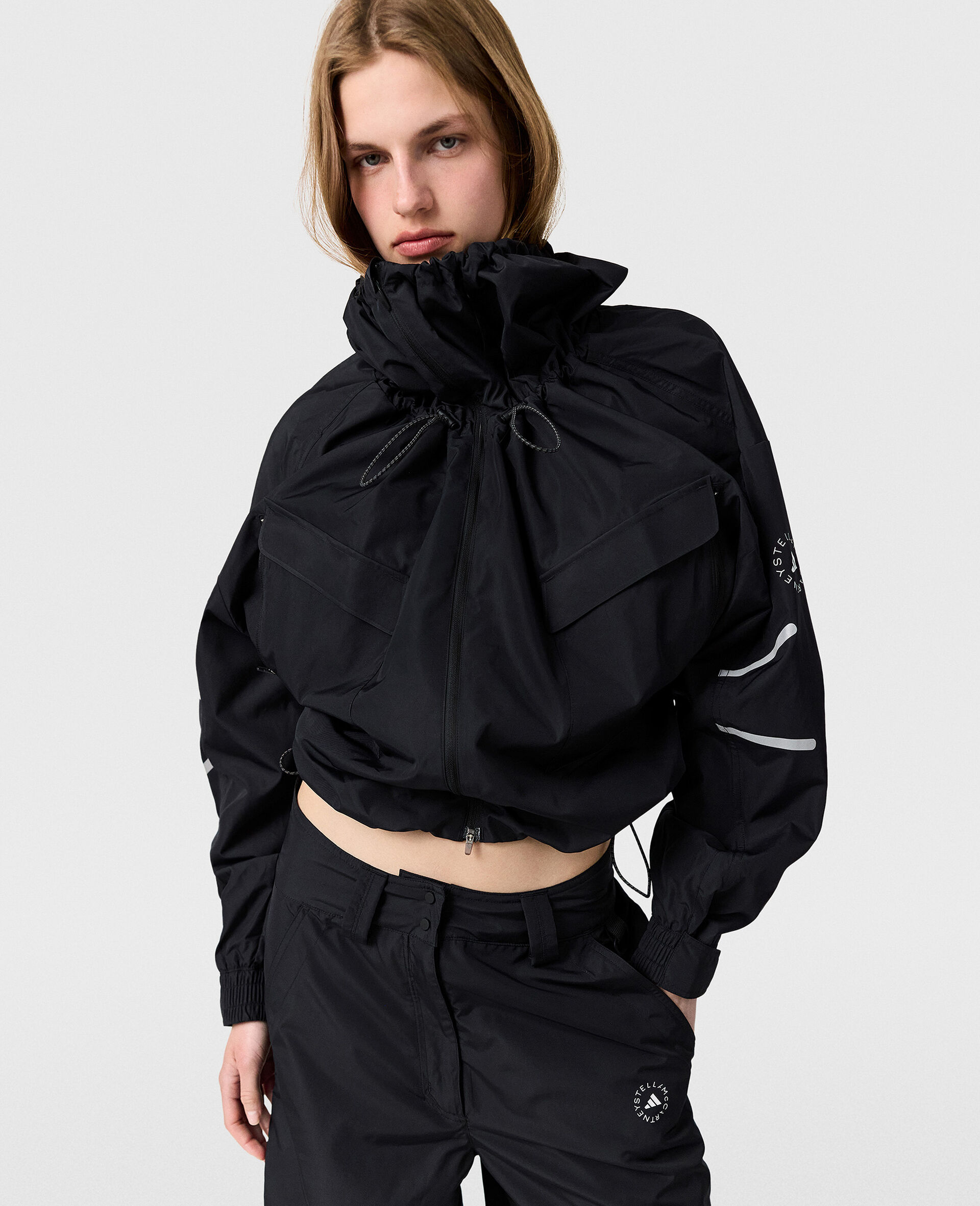 High-Neck Hooded Jacket