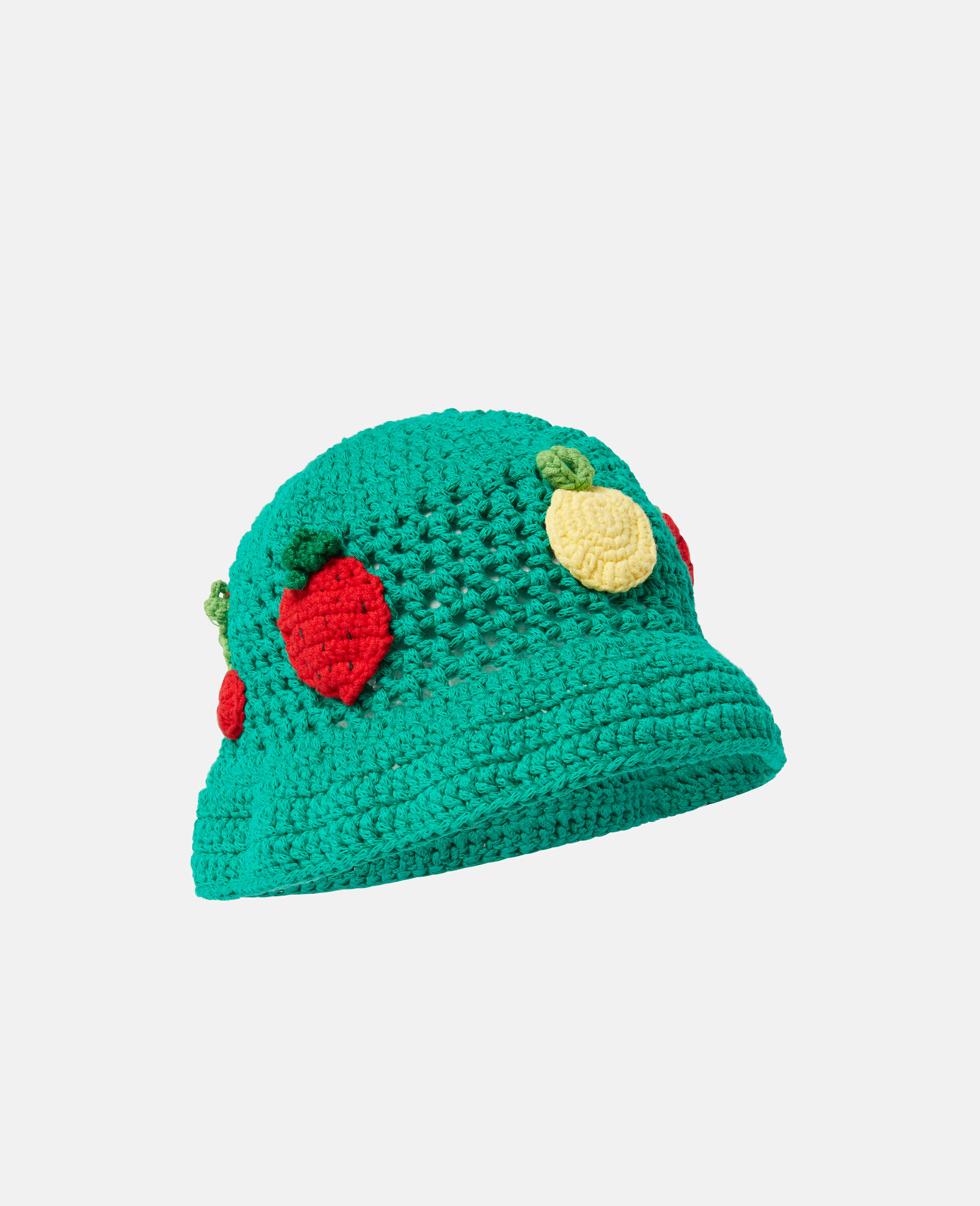 Berry Embroidered Crochet Bucket Hat