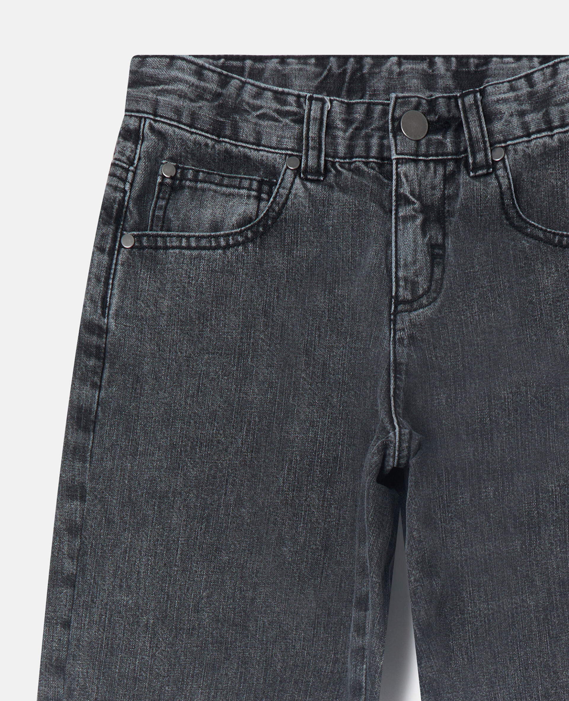 Contrast Panel Straight-Leg Denim Jeans