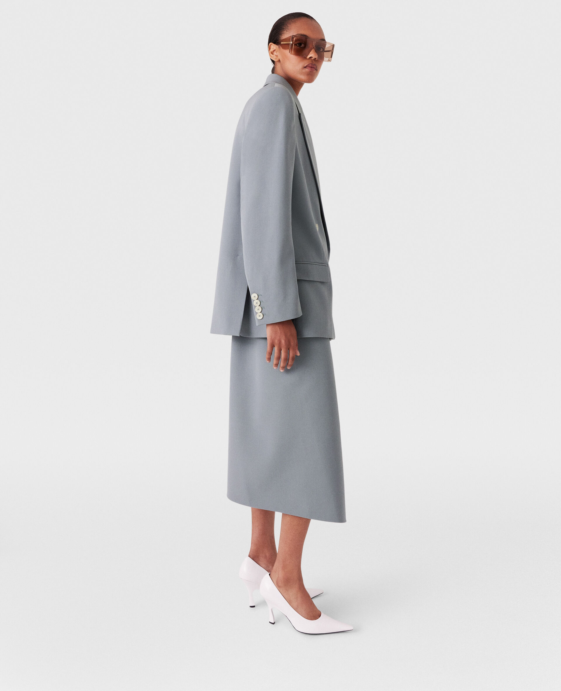 Falabella Chain Wool Midi Skirt