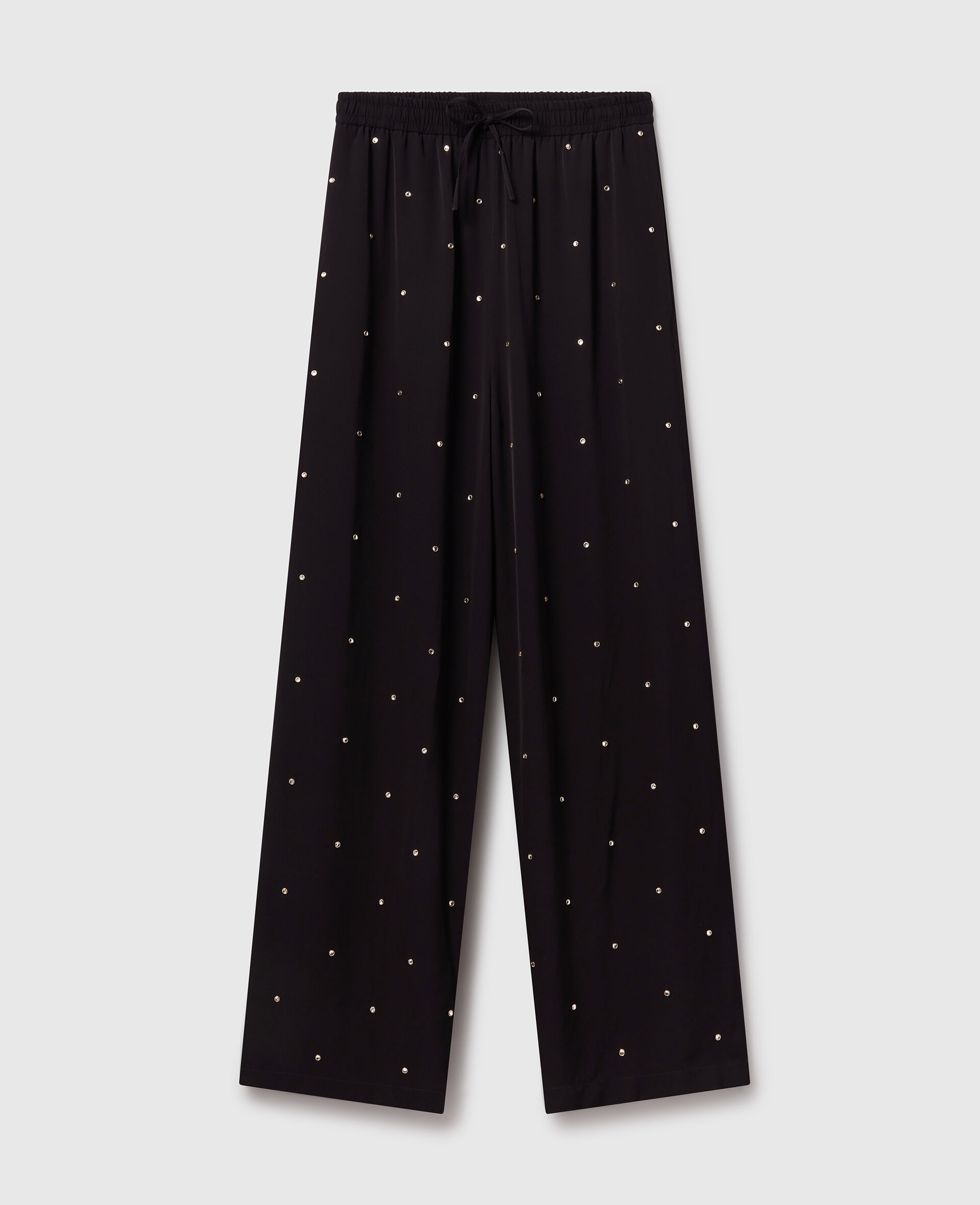 Lead-Free Crystal High-Rise Wide-Leg Pants