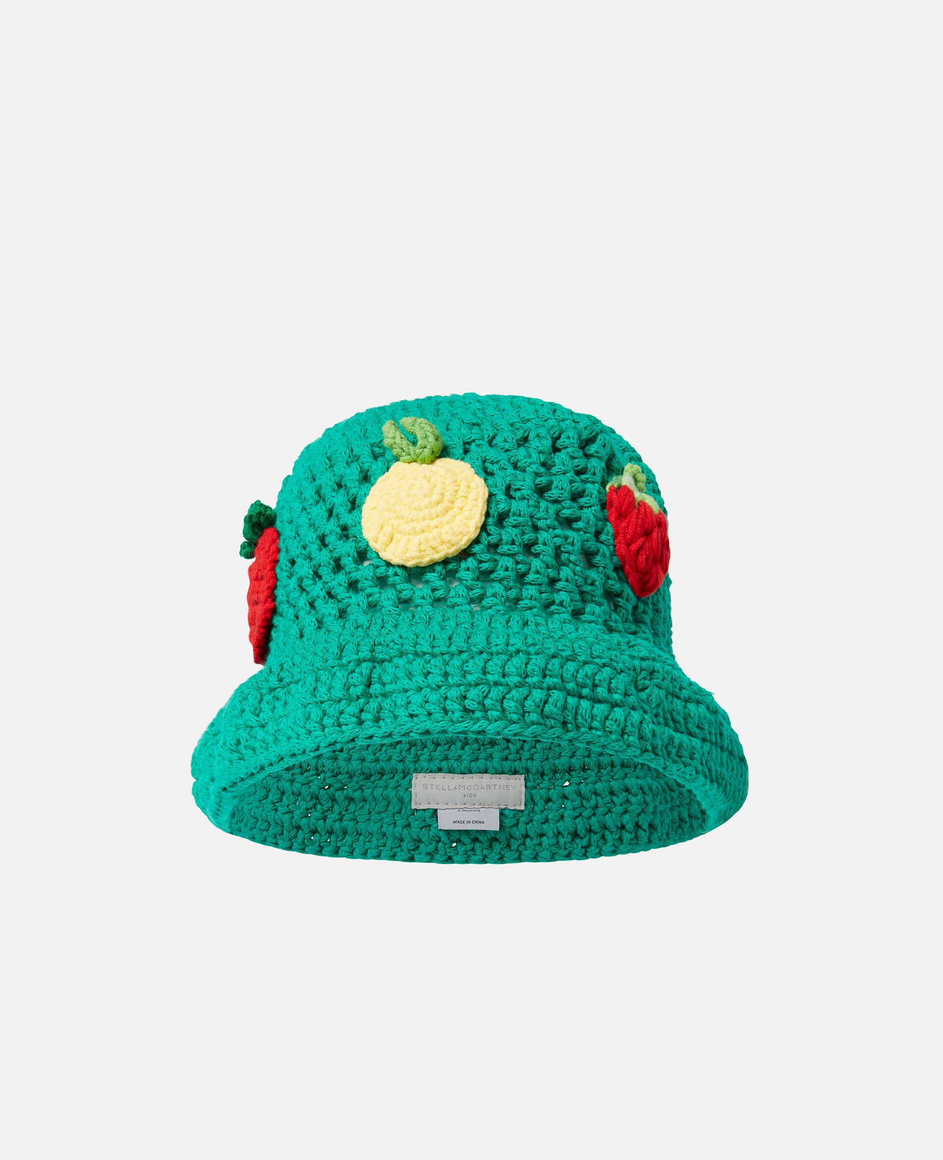 Berry Embroidered Crochet Bucket Hat