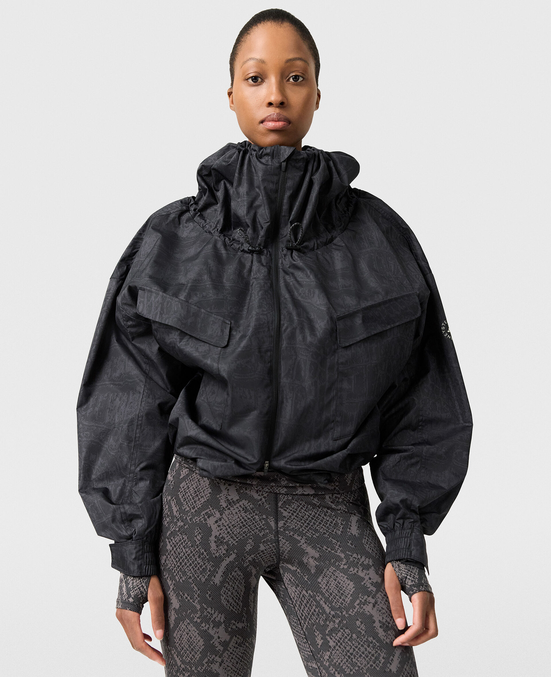 High-Neck Hooded Jacket