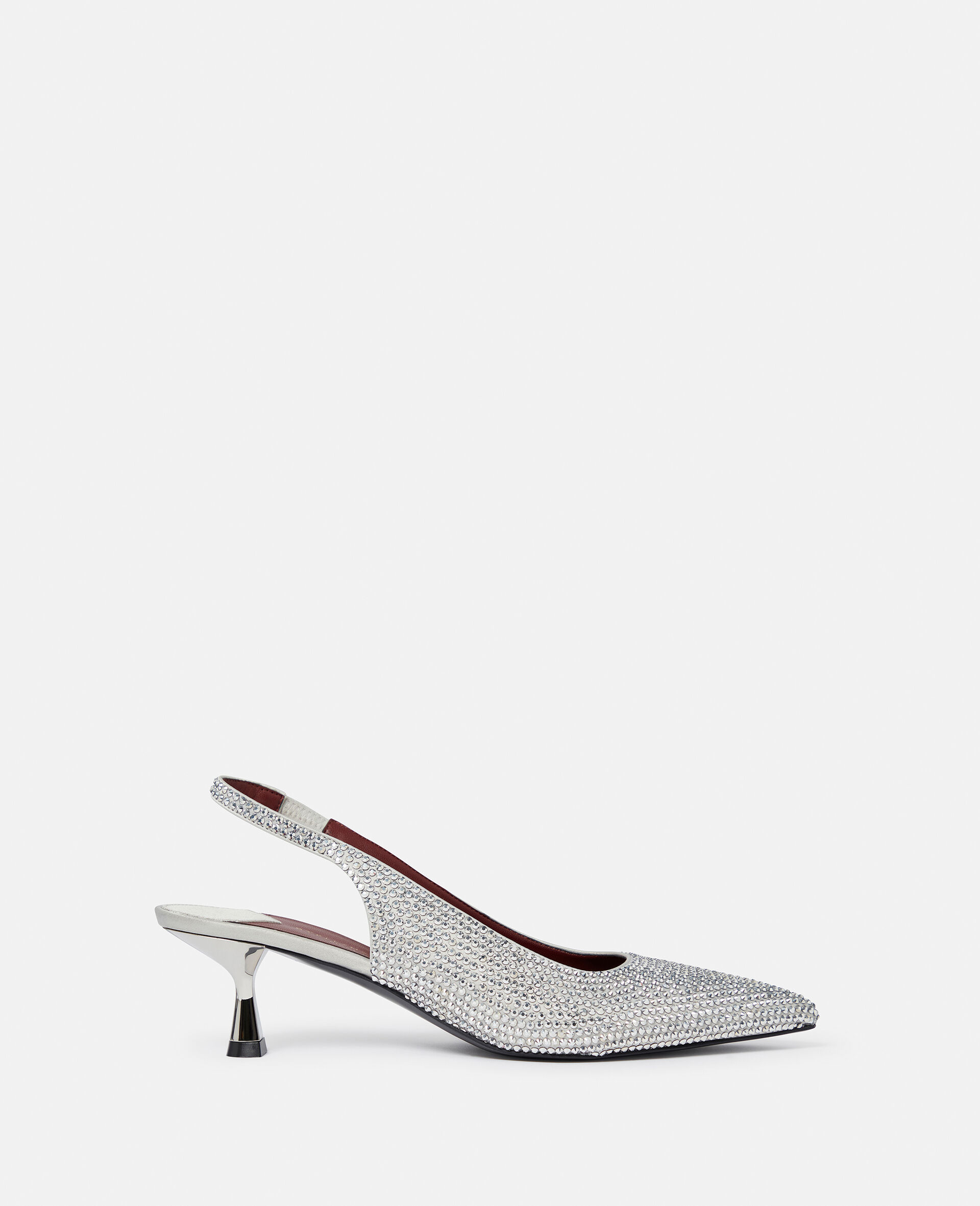 Crystal-Embellished Kitten Heel Slingbacks
