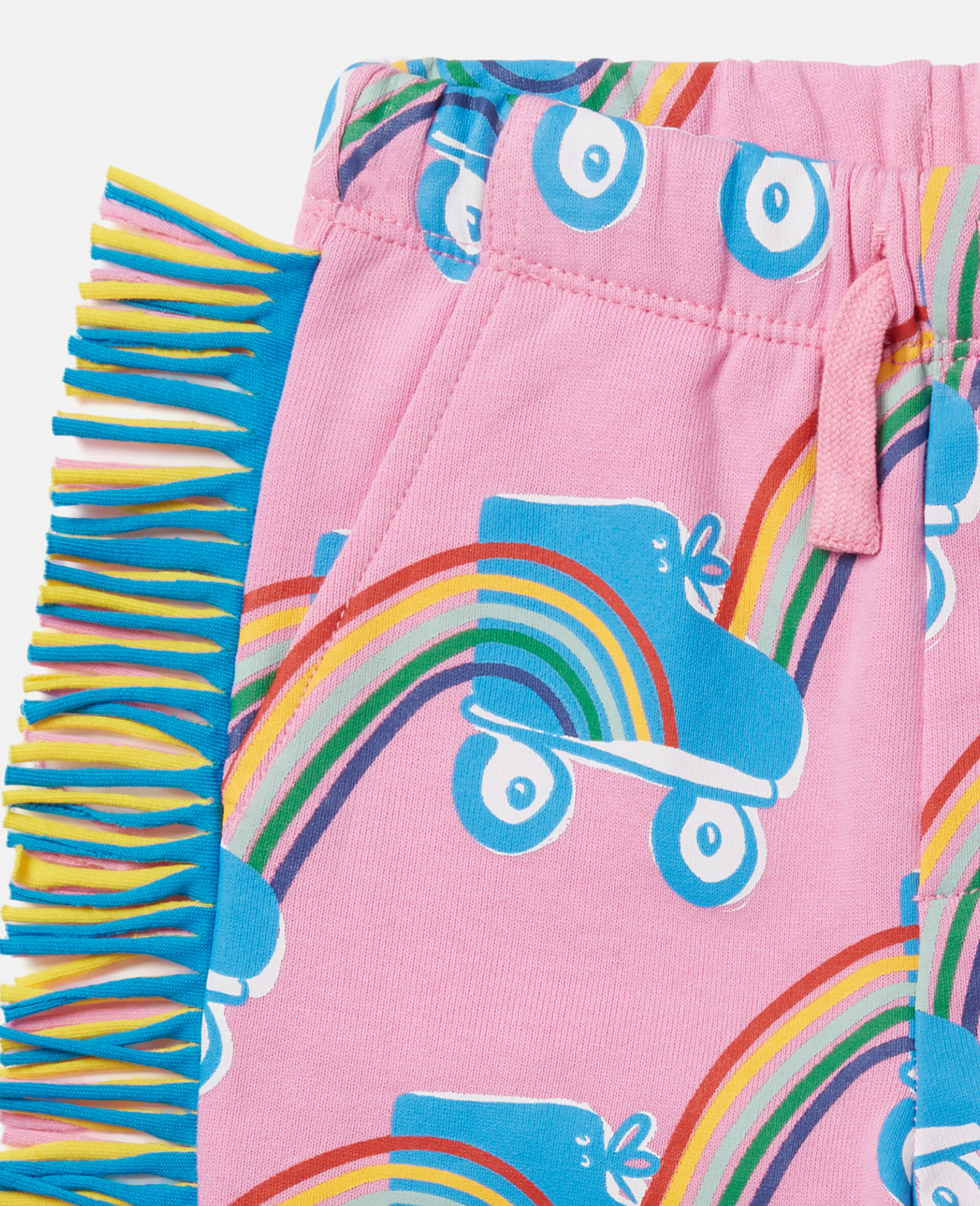 Rollerskate Rainbow Print Fringe SweatPants
