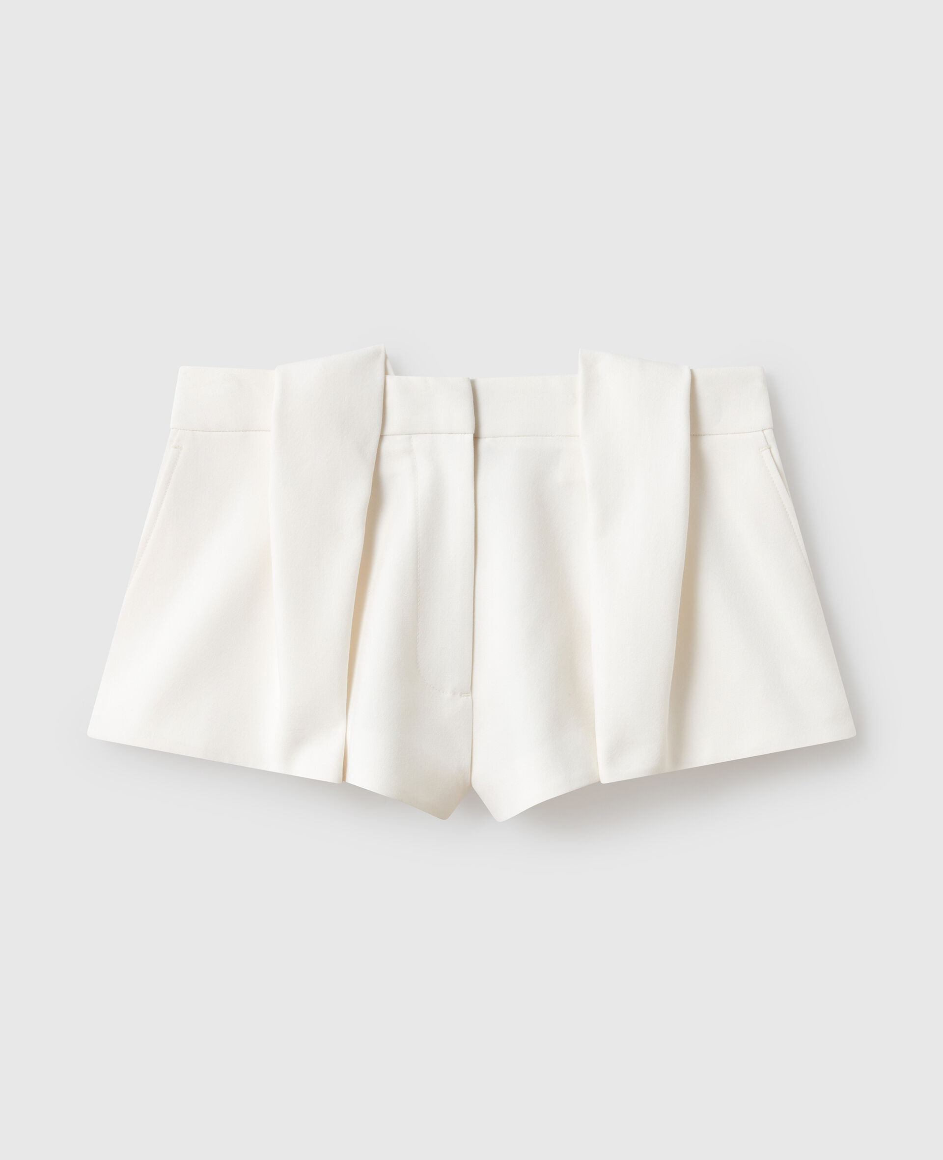 Slouchy Paneled Pleated Shorts