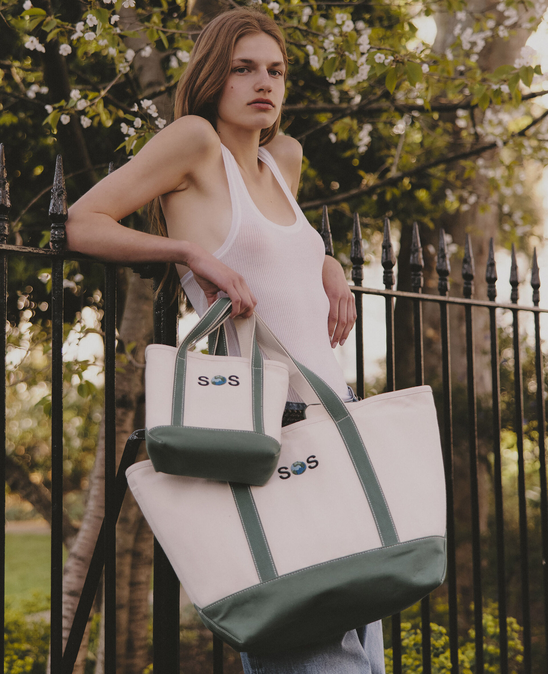SOS Embroidered Large Tote Bag