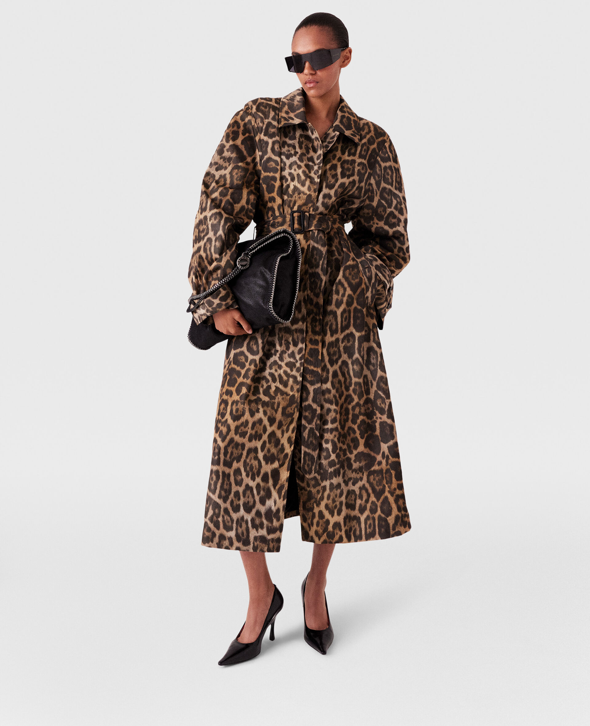 Leopard Belted Trench Coat