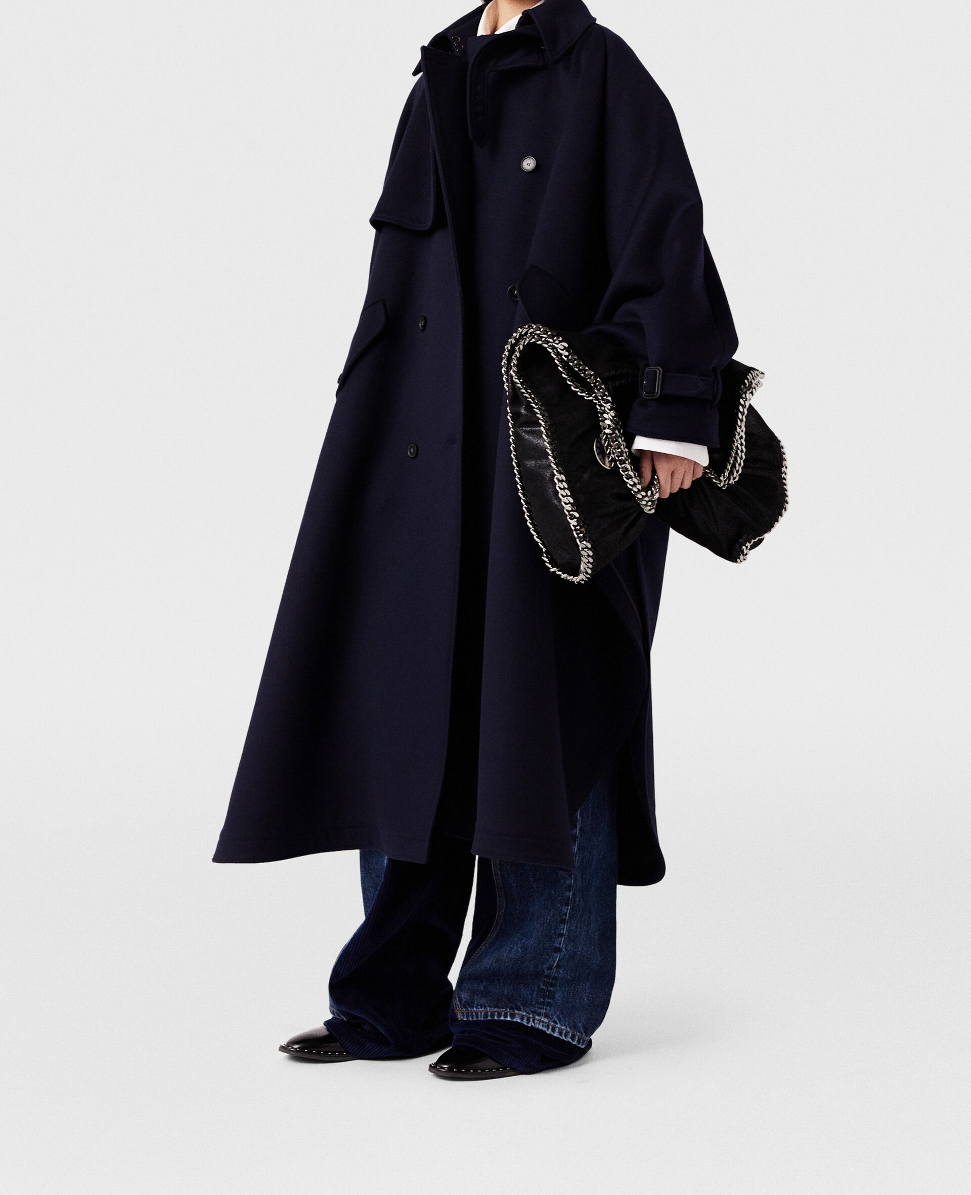 High-Neck A-Line Trench Coat