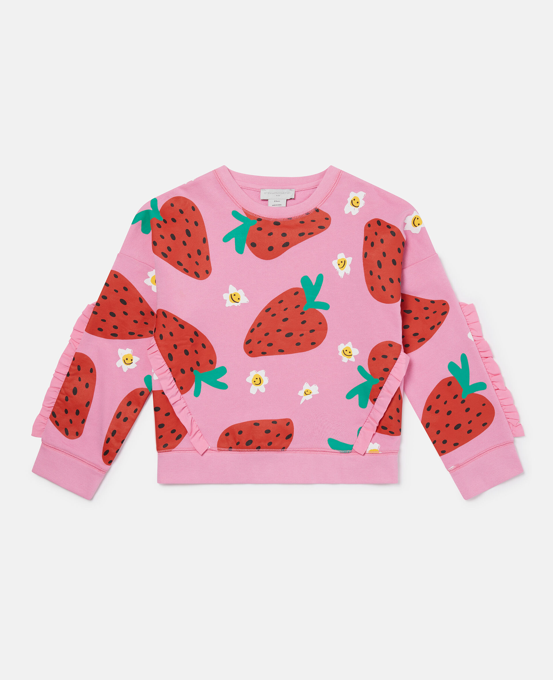 Strawberry Print Fringe Sweatshirt