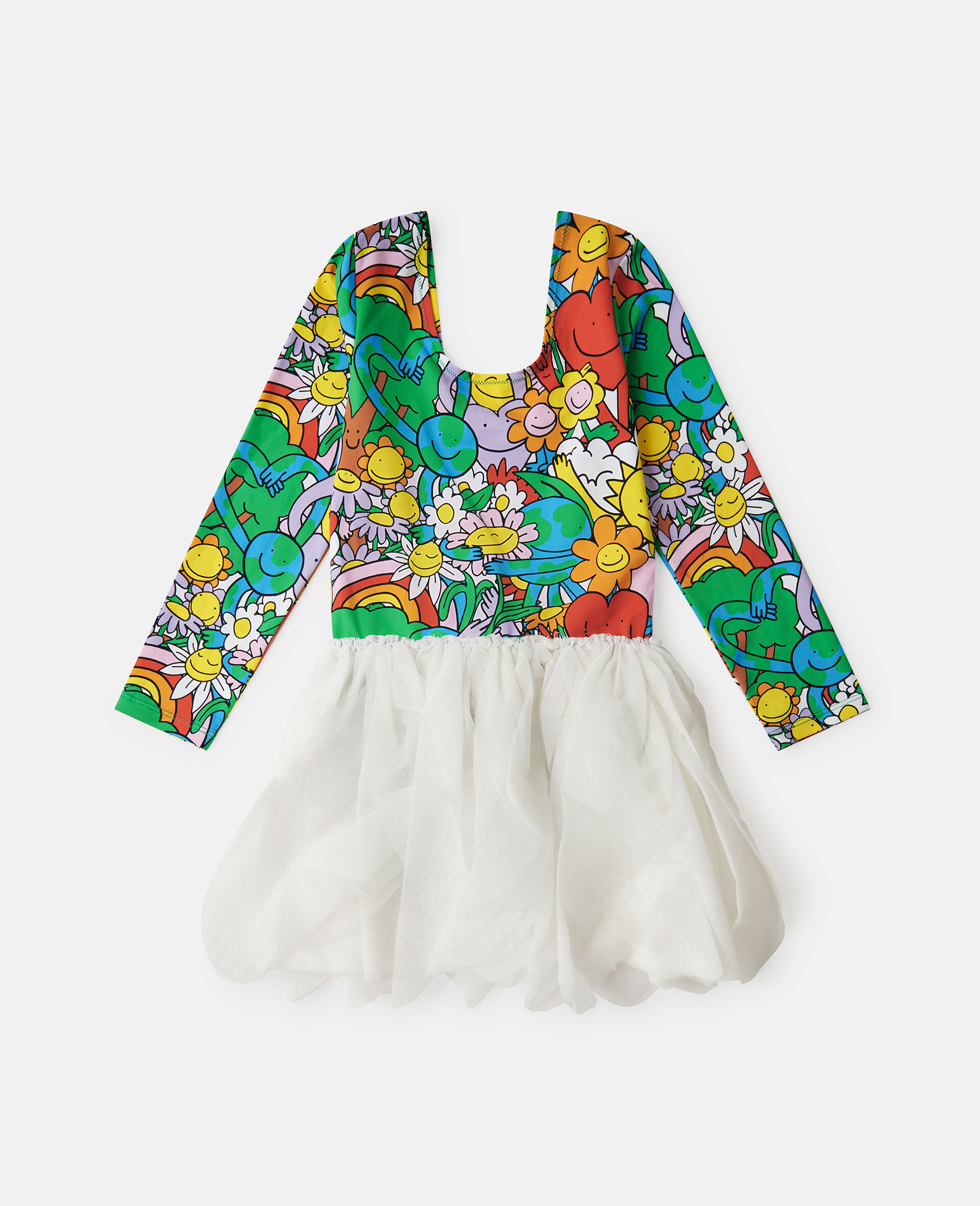 Earth Friends Print Tulle Petals Dress