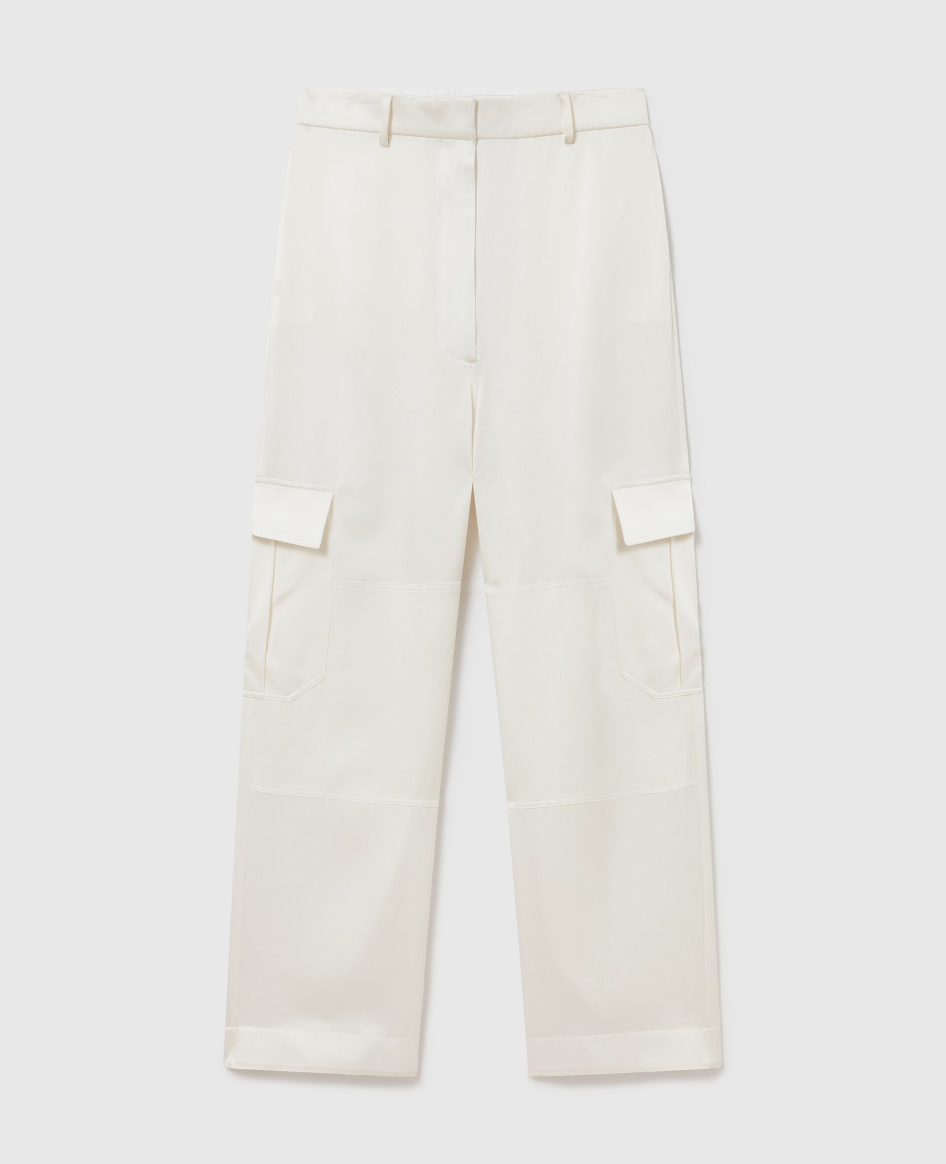 Satin Paneled Slouchy Cargo Pants