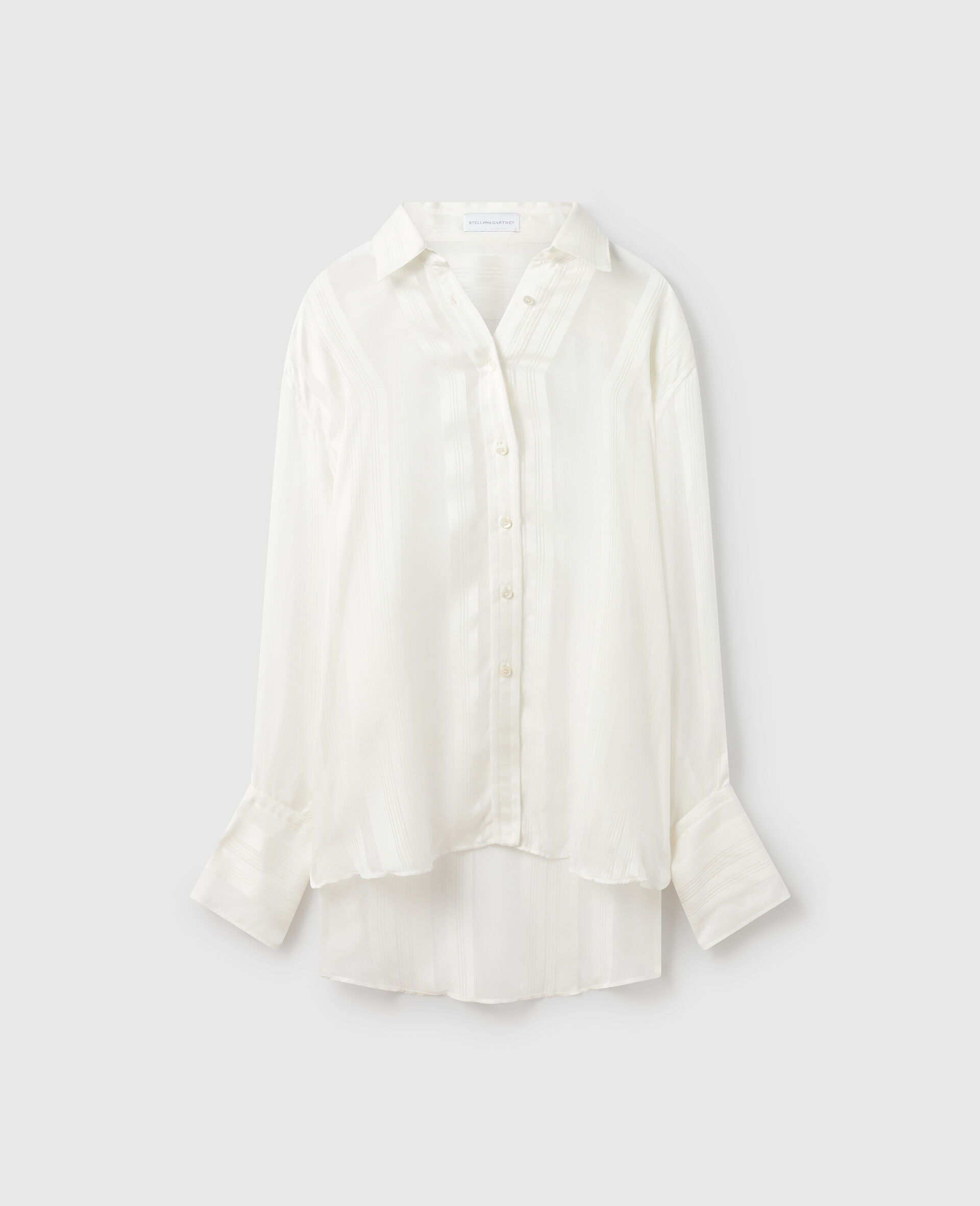 Oversized Sheer Striped Paneled Shirt